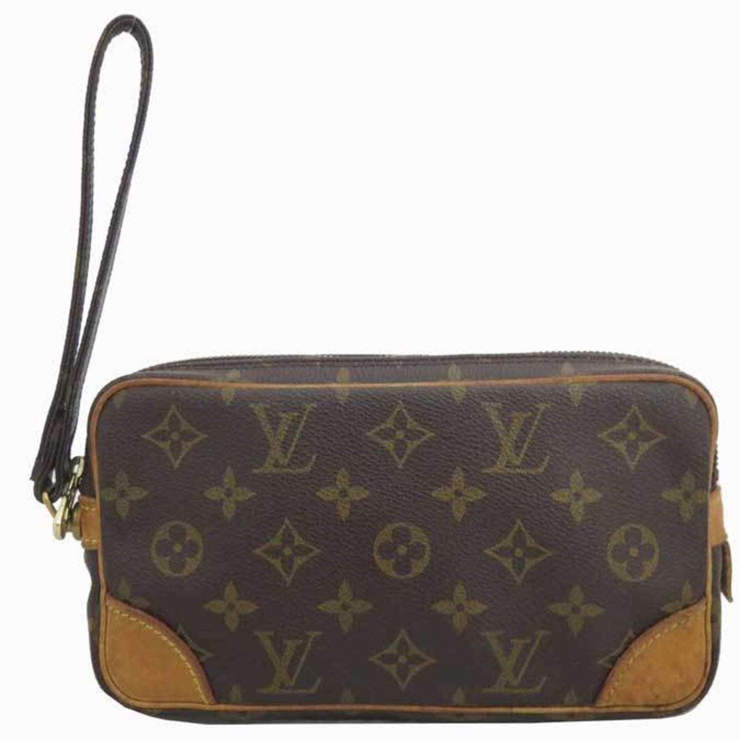 Louis Vuitton Bag Monogram Marly Dragonne PM Brown x Canvas Clutch Second Men's