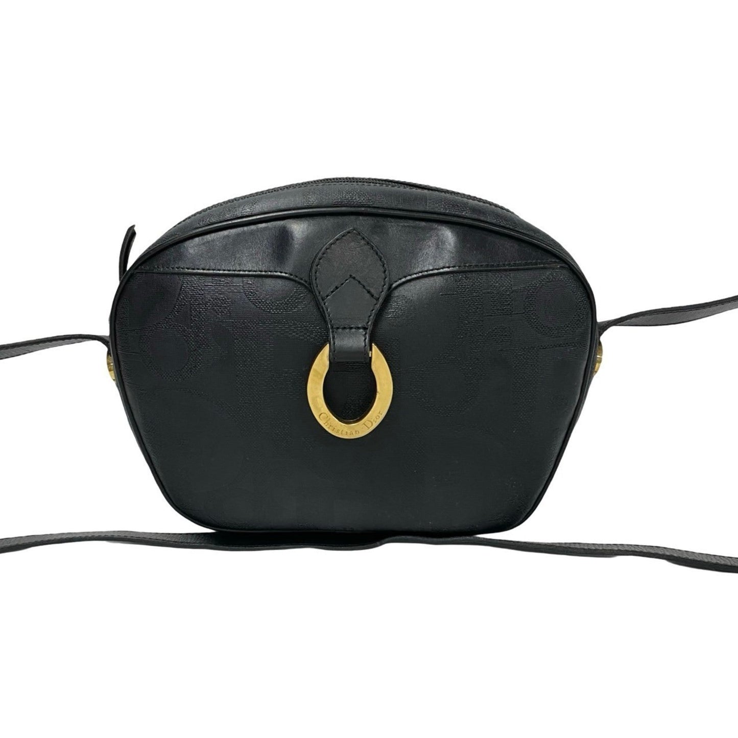 Christian Dior Black Leather Pvc Pochette Shoulder Bag ()