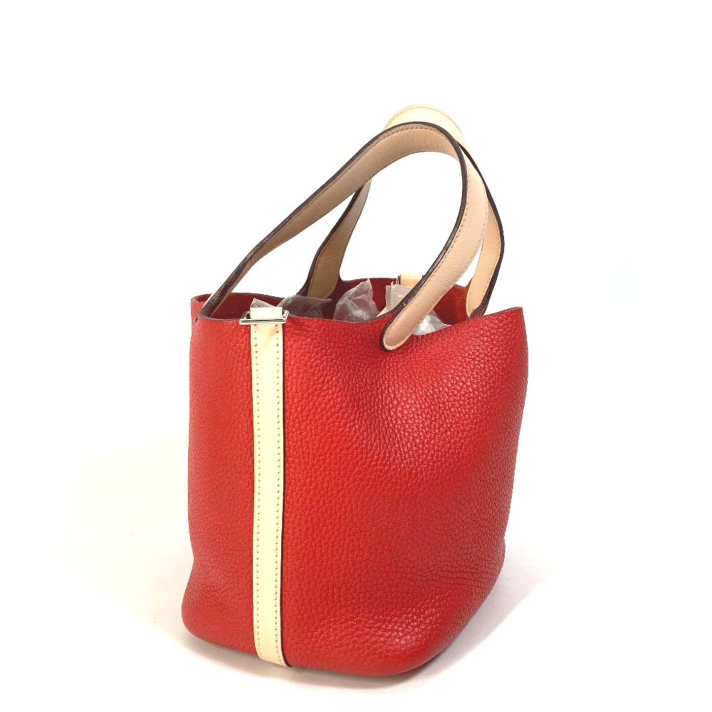 Hermes Red Leather Handbag ( )