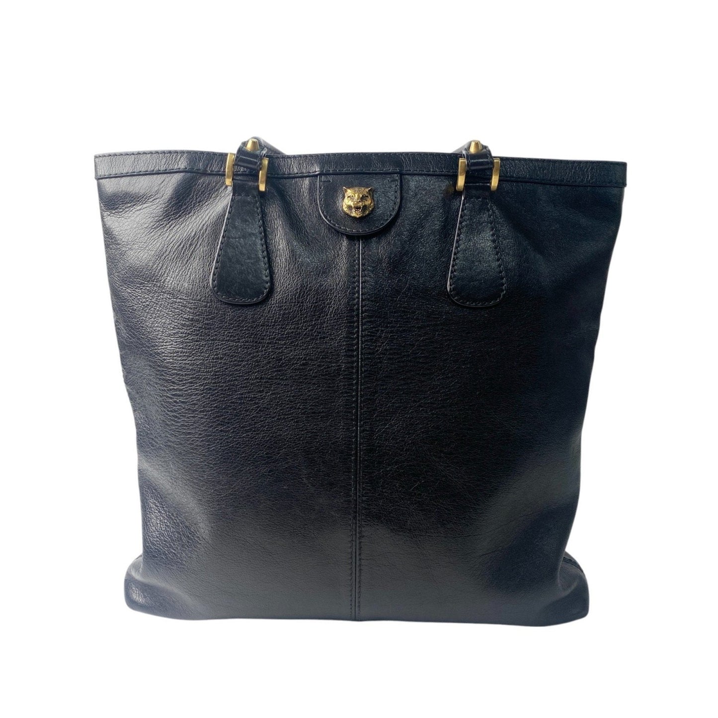 Gucci Black Leather Tote Bag ( )