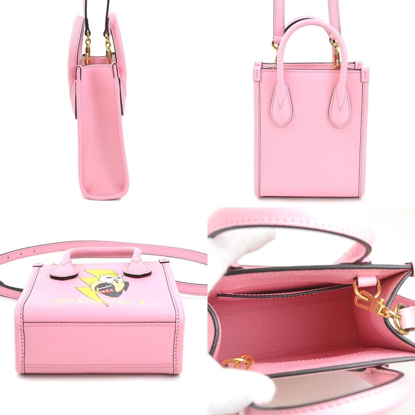 Gucci Pink Leather Handbag Shoulder Bag ( )
