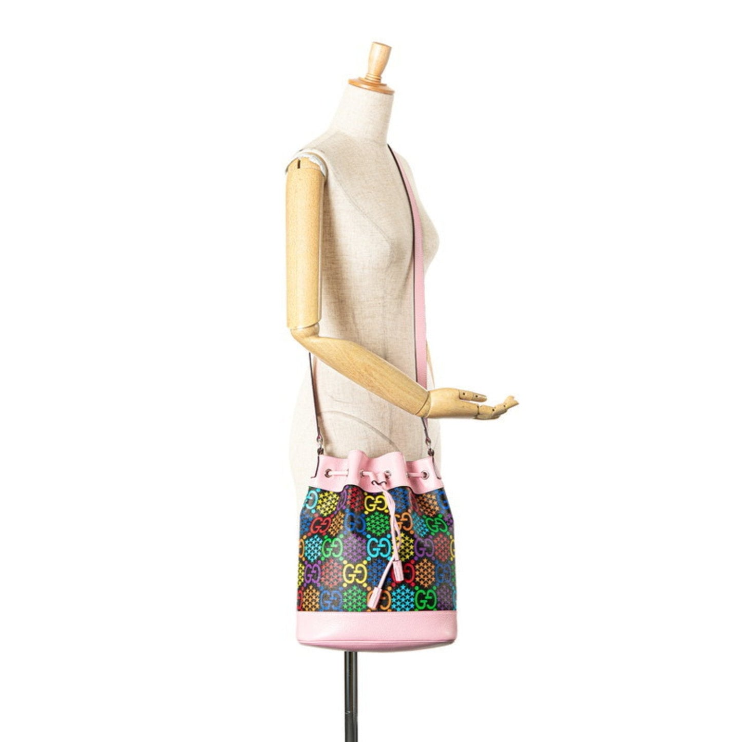 Gucci Black Multi-Color Pink Pvc Leather Shoulder Bag ( )
