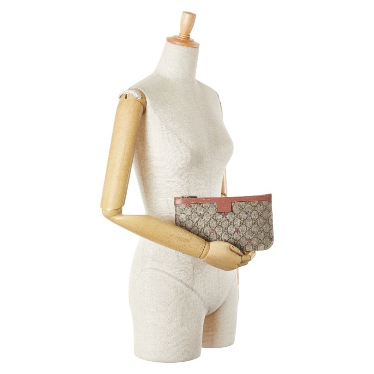 Gucci Beige Pink Pvc Leather Pouch ( )