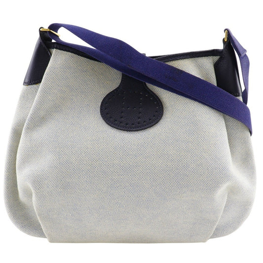 Hermes Gray Navy Toile H Shoulder Bag ( )