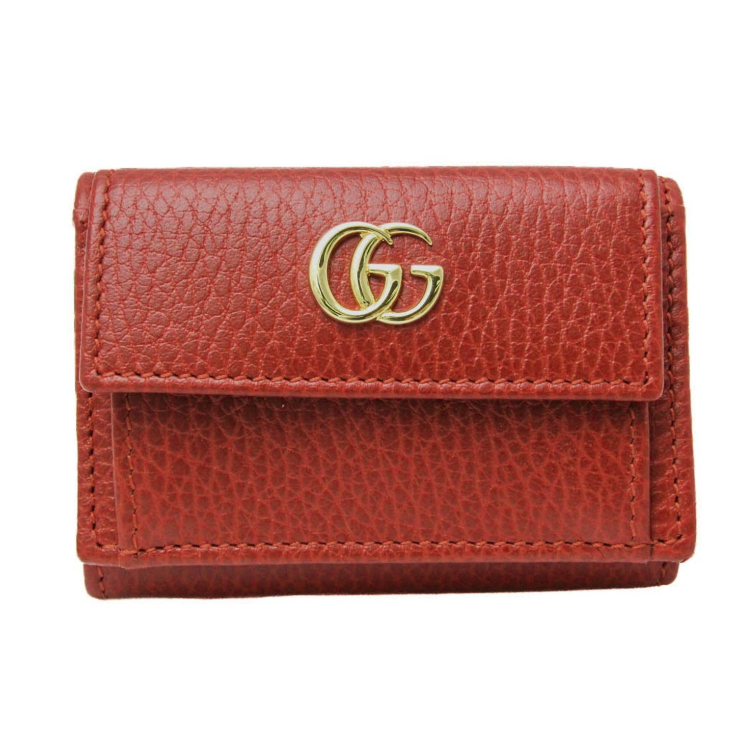 Gucci Red Color Leather Wallet (Tri-Fold) ( )