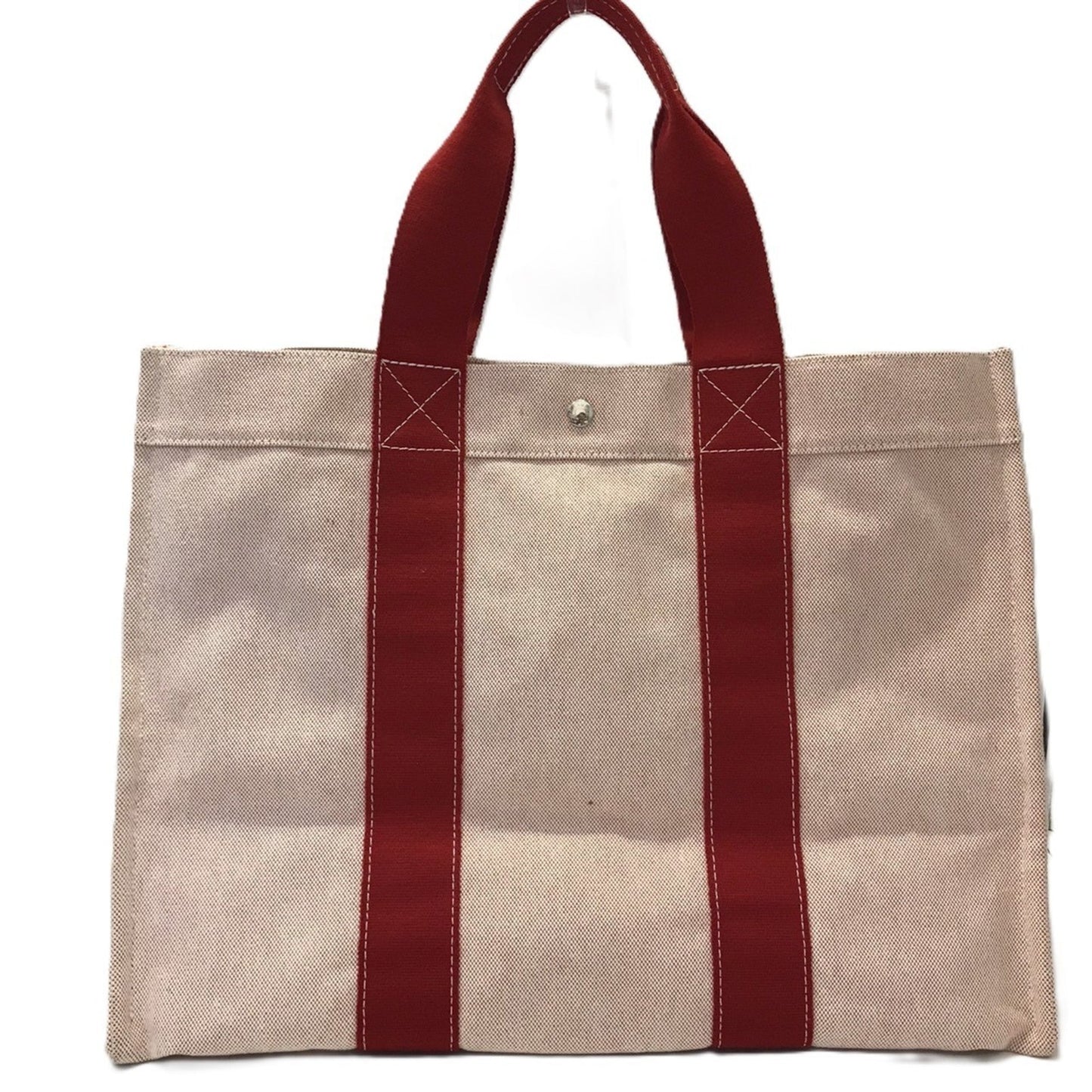 Hermes Bora Bora Red Color Canvas Handbag Tote Bag ( )