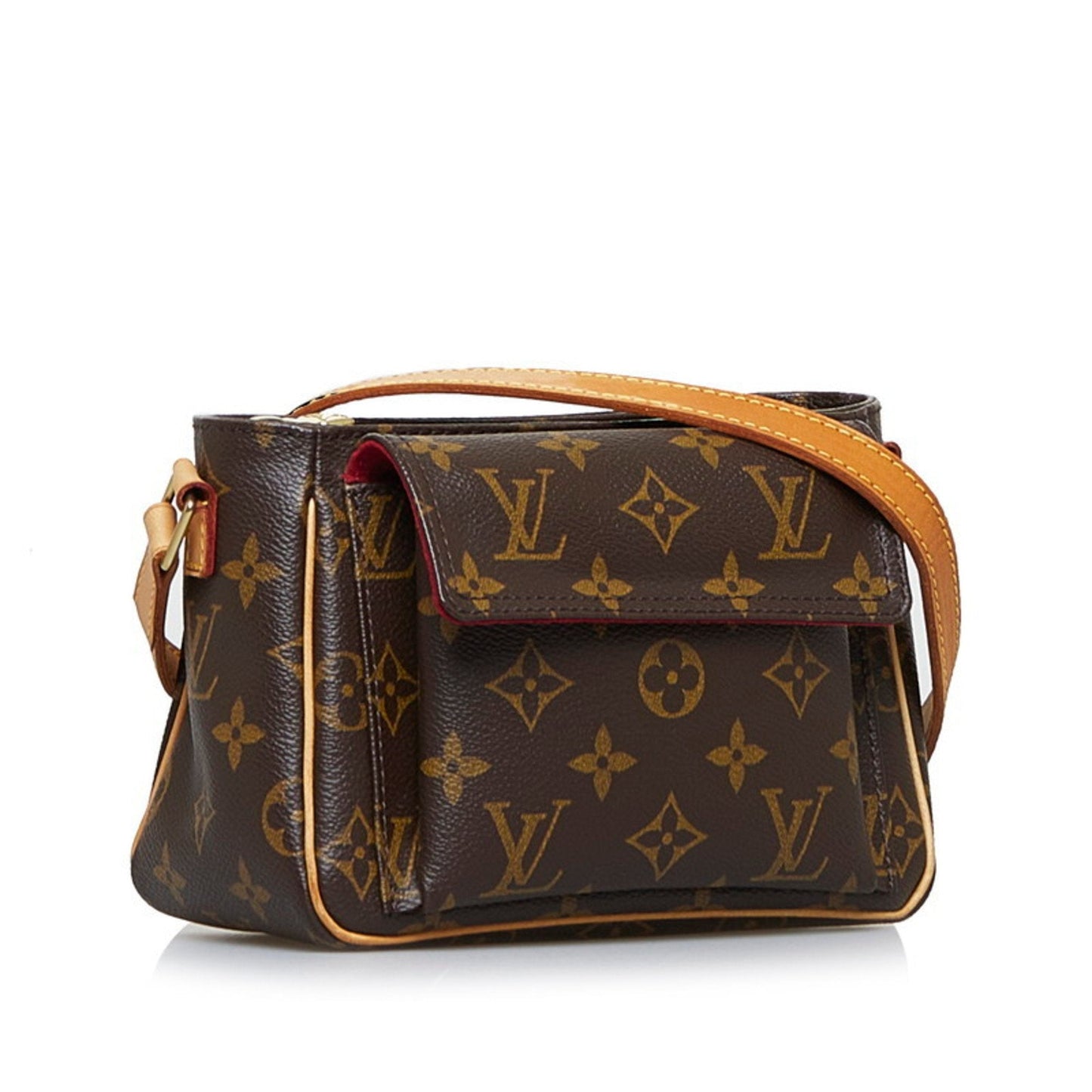 LOUIS VUITTON Monogram Vibasite PM Shoulder Bag Brown PVC Leather Ladies