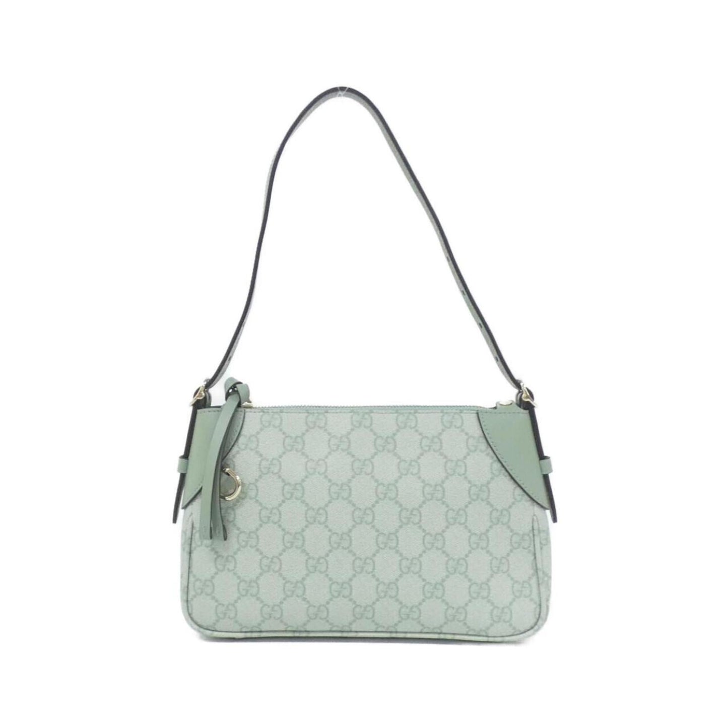 Gucci Green Light Green Coated Canvas Leather Shoulder Bag ( )