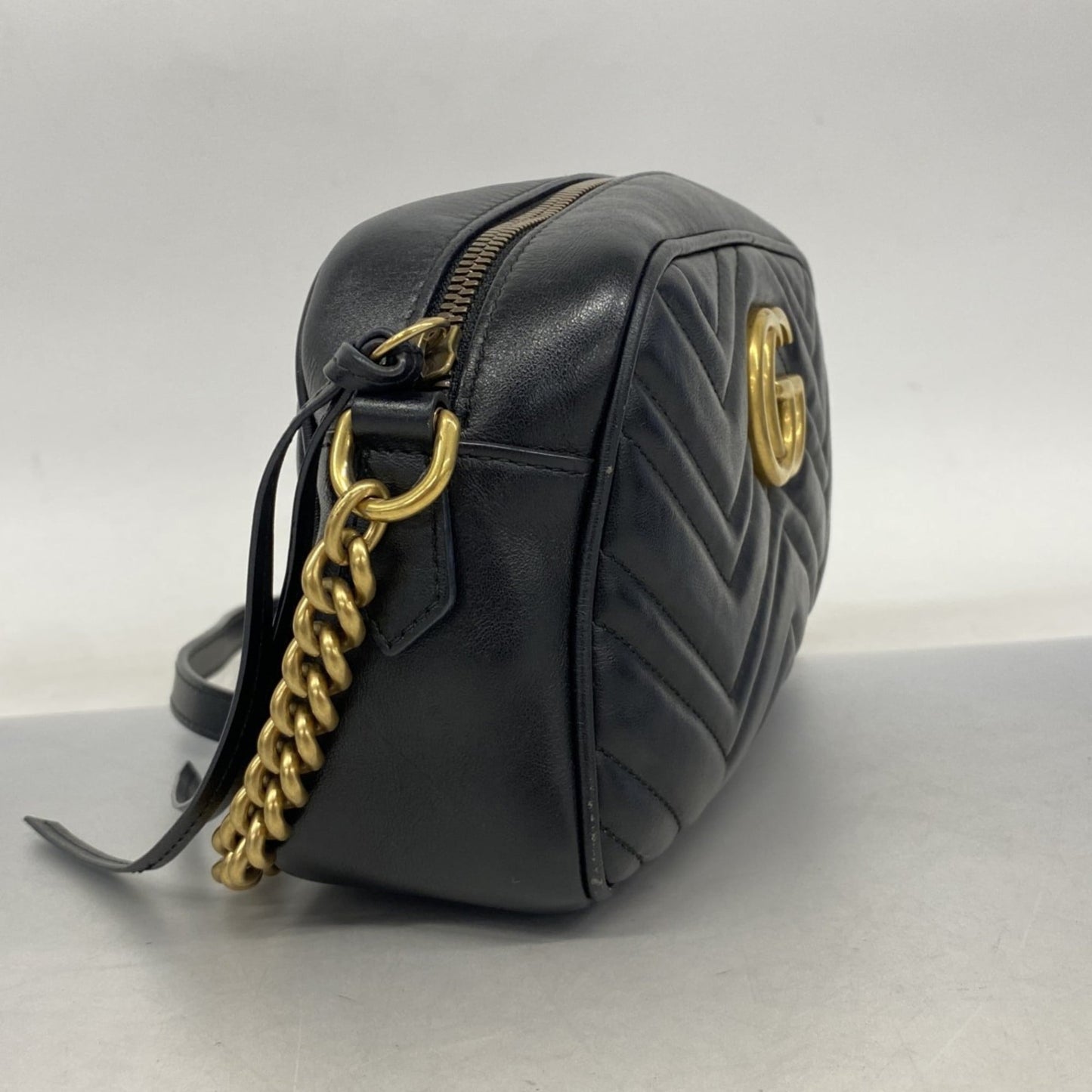Gucci Black Leather Shoulder Bag ( )