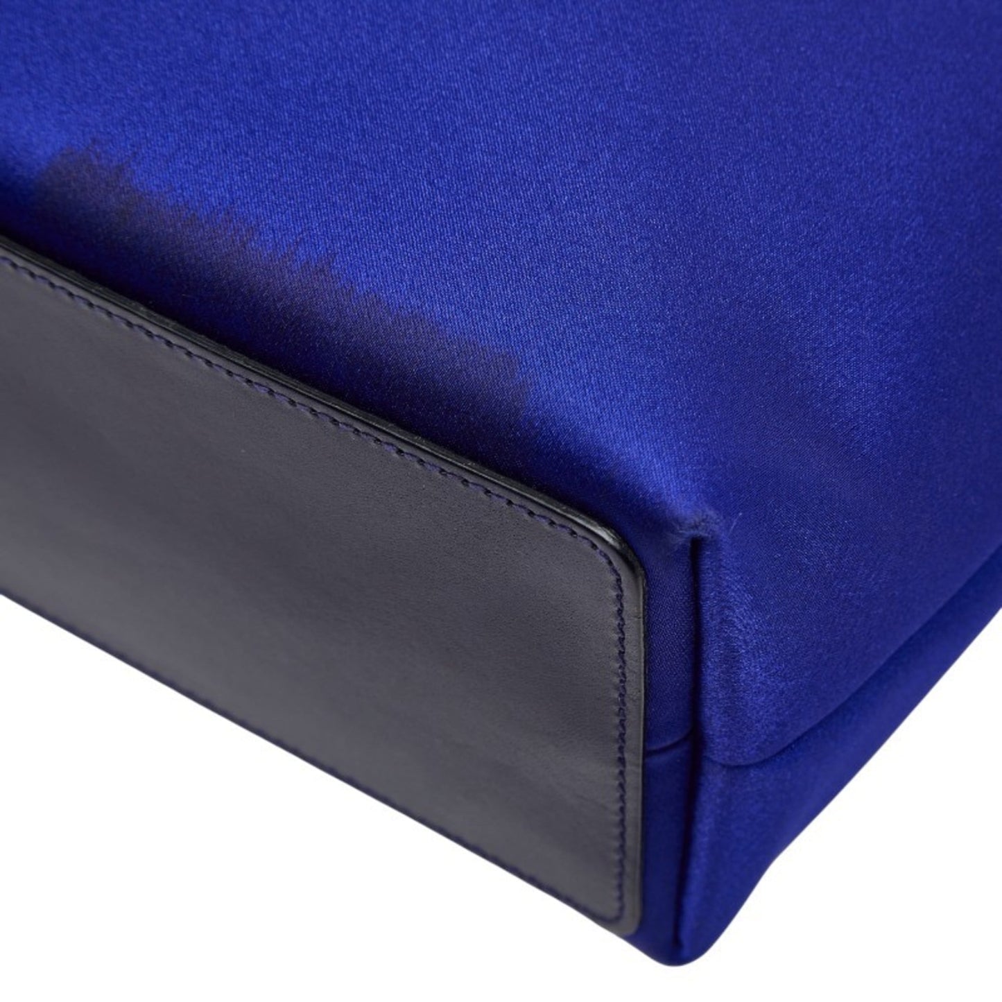 Gucci Blue Purple Satin Leather Handbag Tote Bag ( )