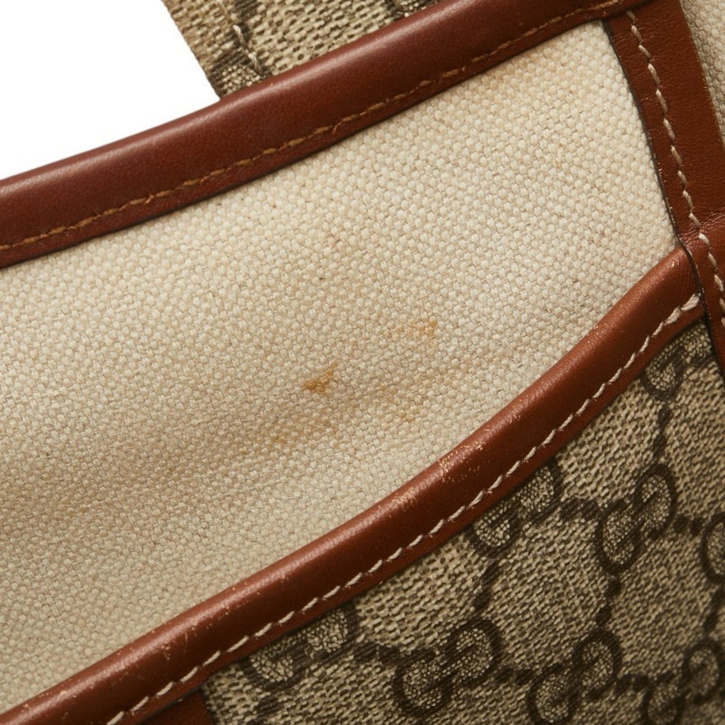 Gucci Beige Brown Pvc Leather Tote Bag ( )