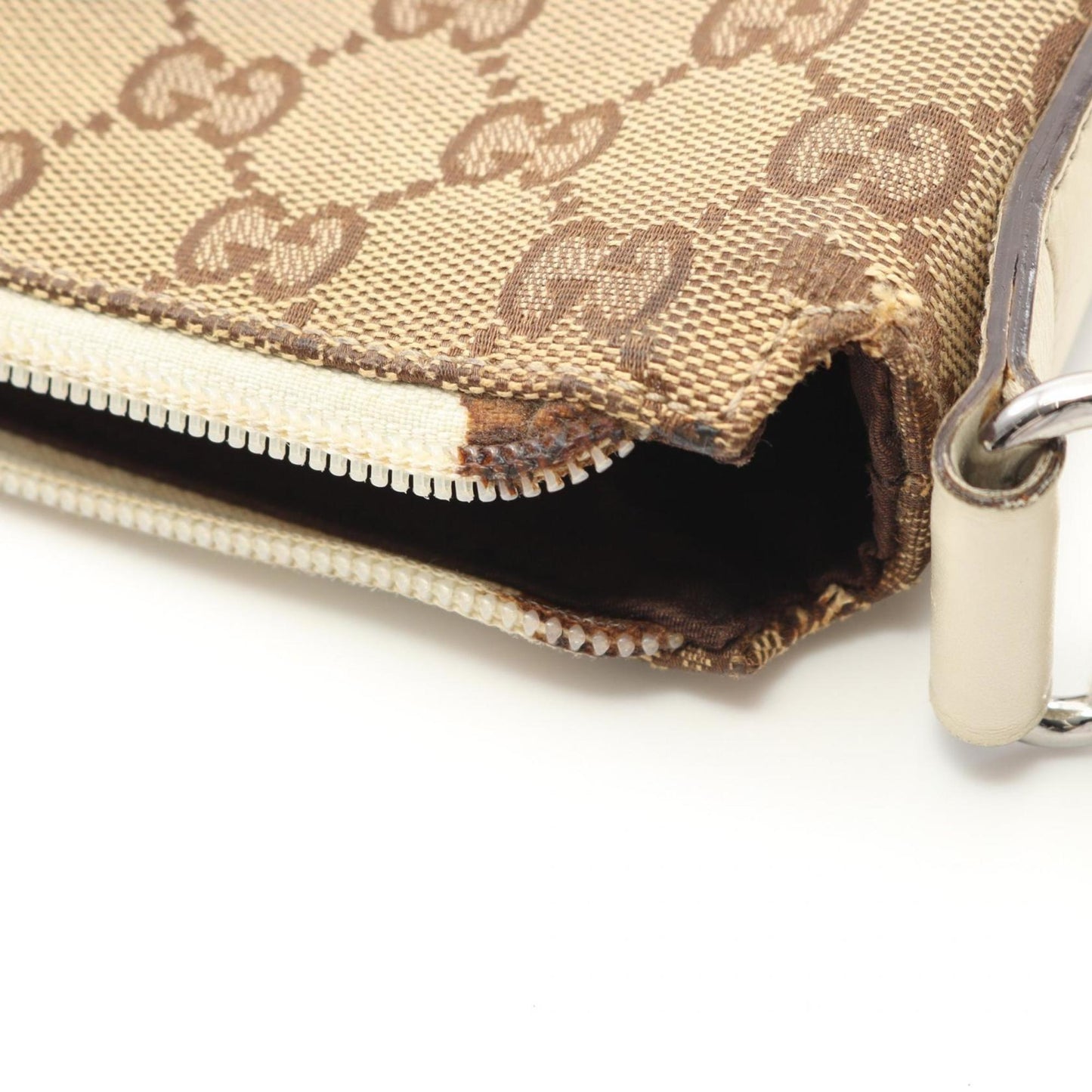 Gucci Gg Canvas Beige White Gg Canvas Leather Shoulder Bag ( )
