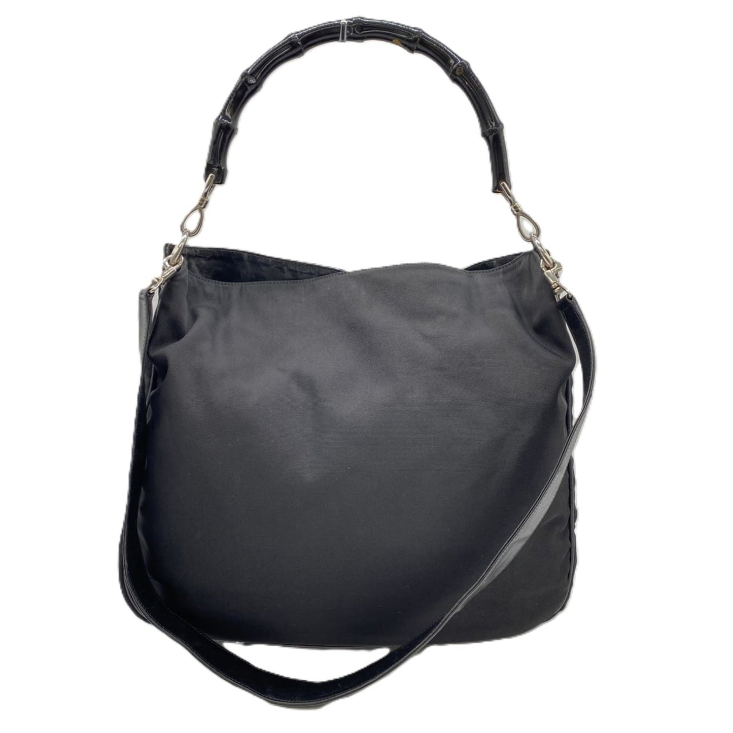Gucci Bamboo Black Nylon Handbag Shoulder Bag ( )