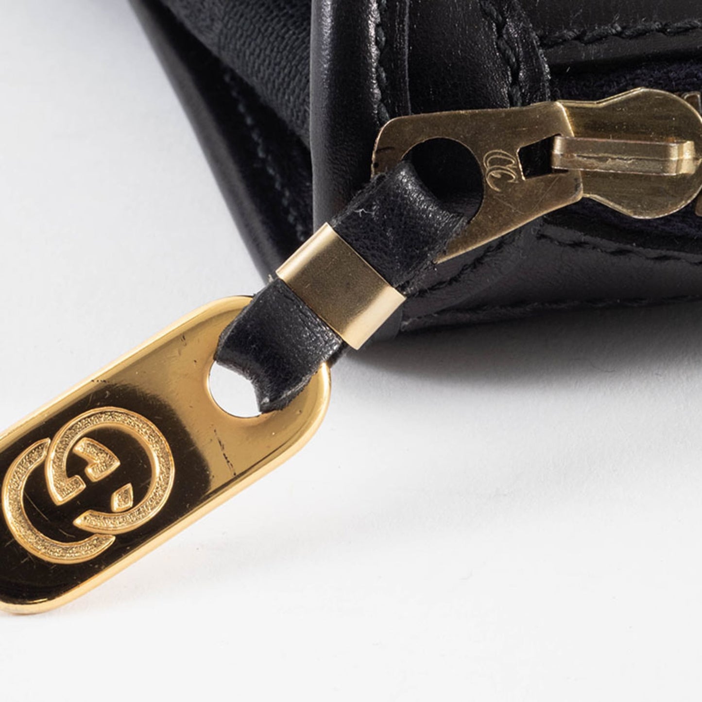 Gucci Black Gg Canvas Leather Handbag ( )