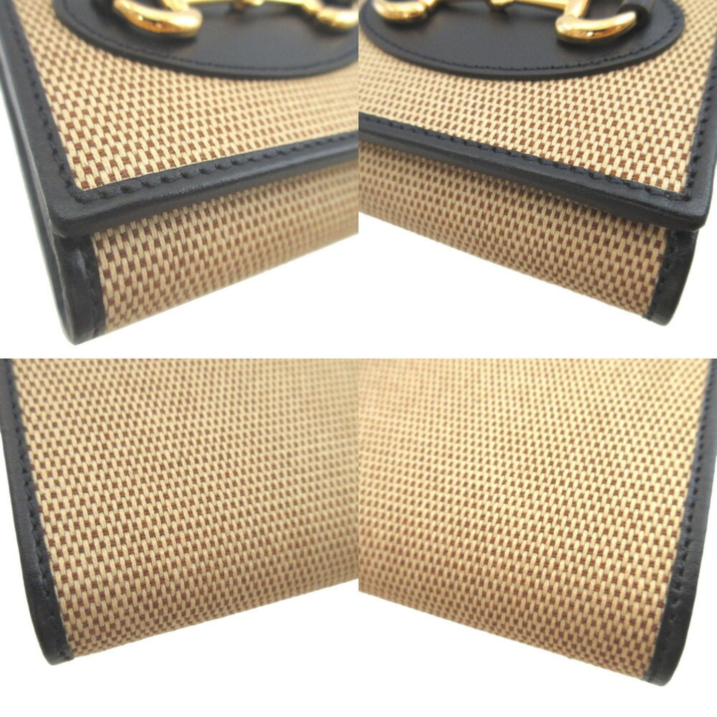 Gucci Beige Navy Canvas Leather Coin Purse/Coin Case ( )