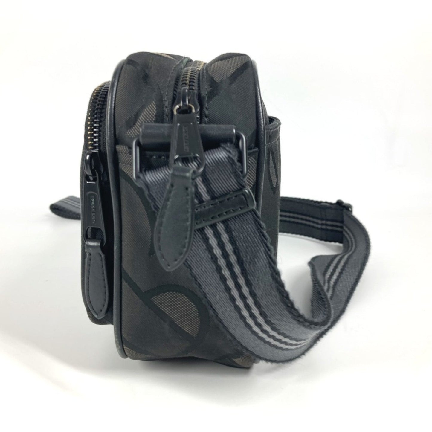 Burberry Black Gray Nylon Canvas Pochette Shoulder Bag ( )
