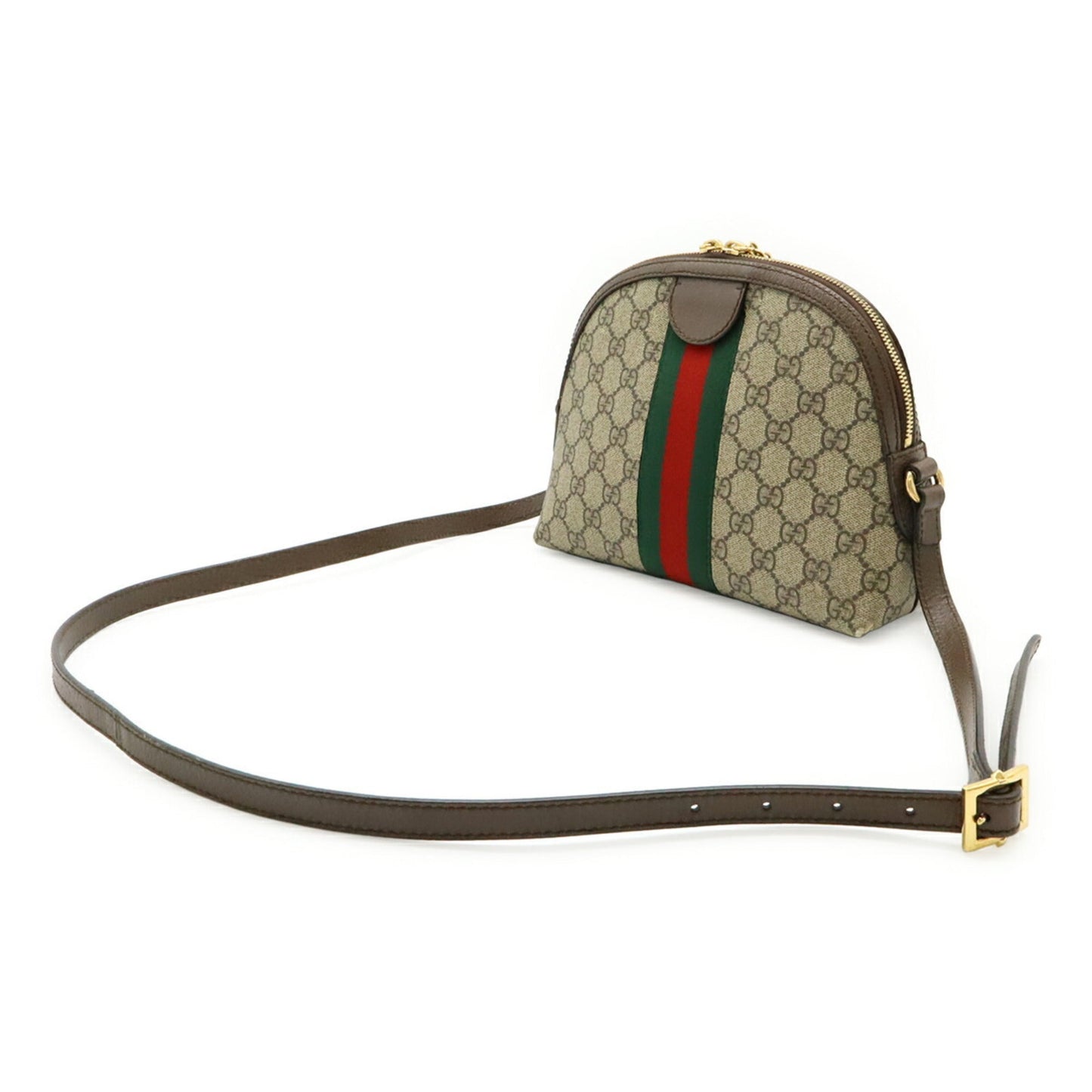 Gucci Beige Brown Green Red Color Gg Supreme Leather Pochette Shoulder Bag ( )