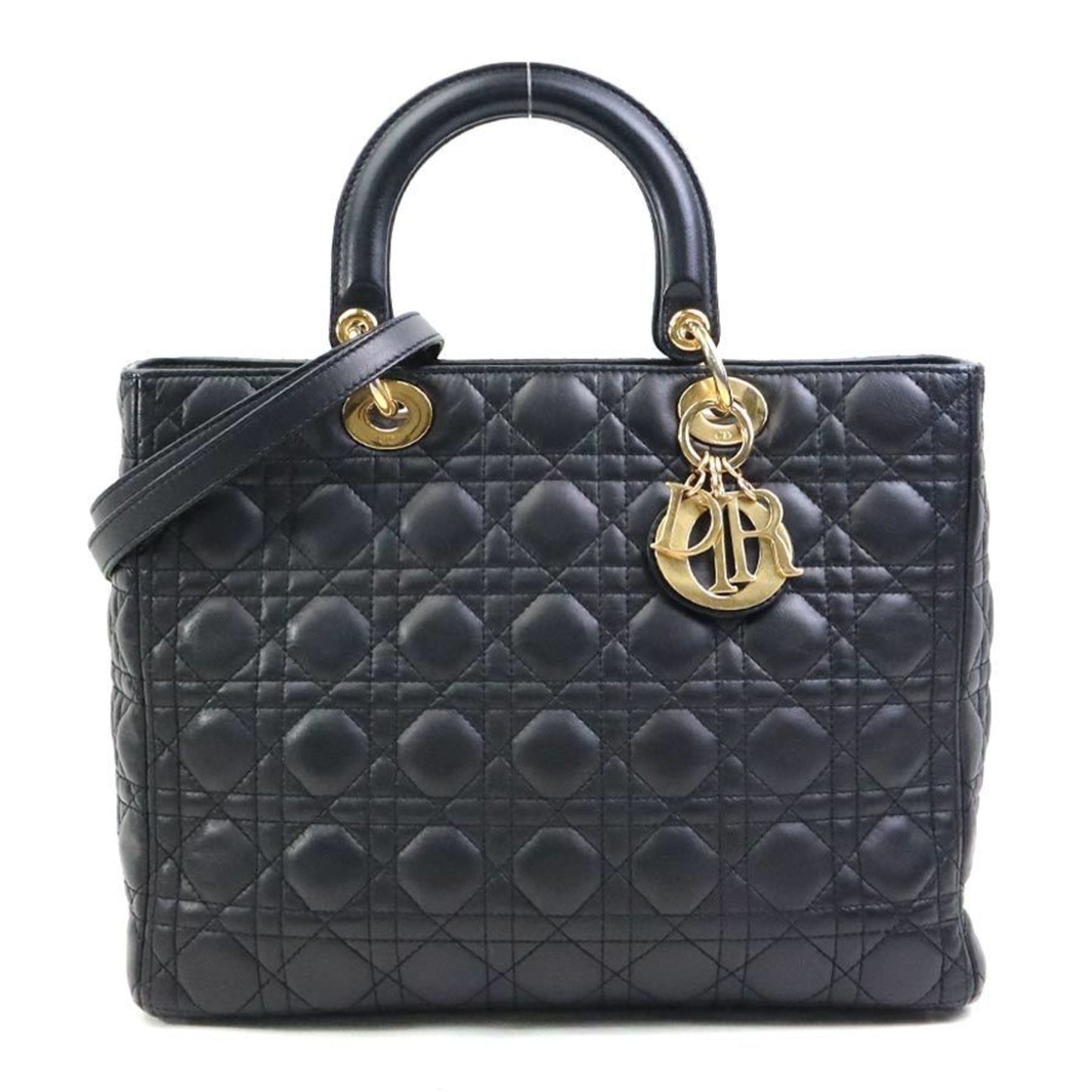 Christian Dior Black Leather Handbag Shoulder Bag ()