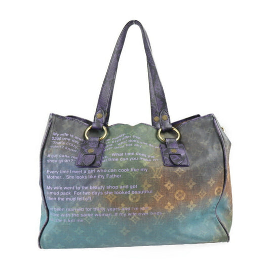 LOUIS VUITTON Heartbreak Monogram Jokes Tote Bag M95740 Coated Canvas Leather Purple Series Blue Multicolor Shoulder
