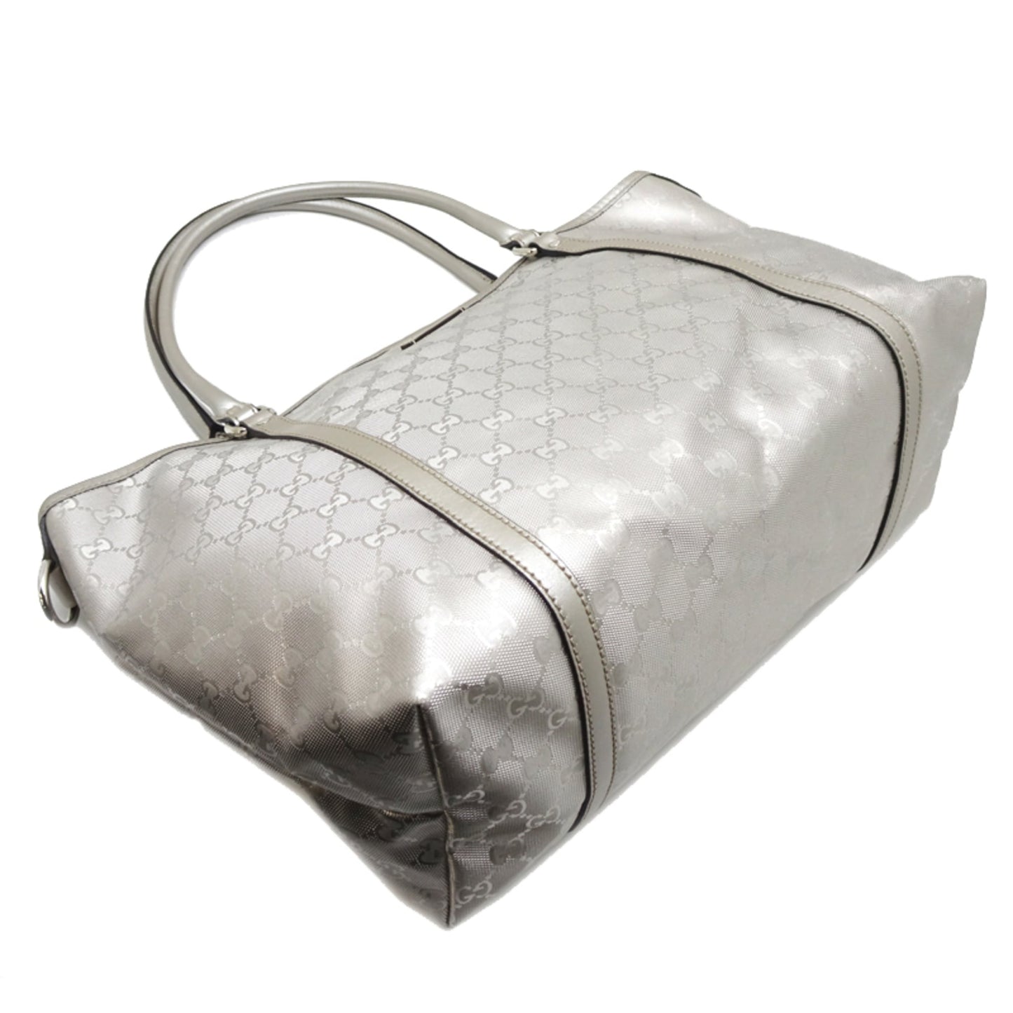 Gucci Silver Pvc Canvas Shoulder Bag Tote Bag ( )