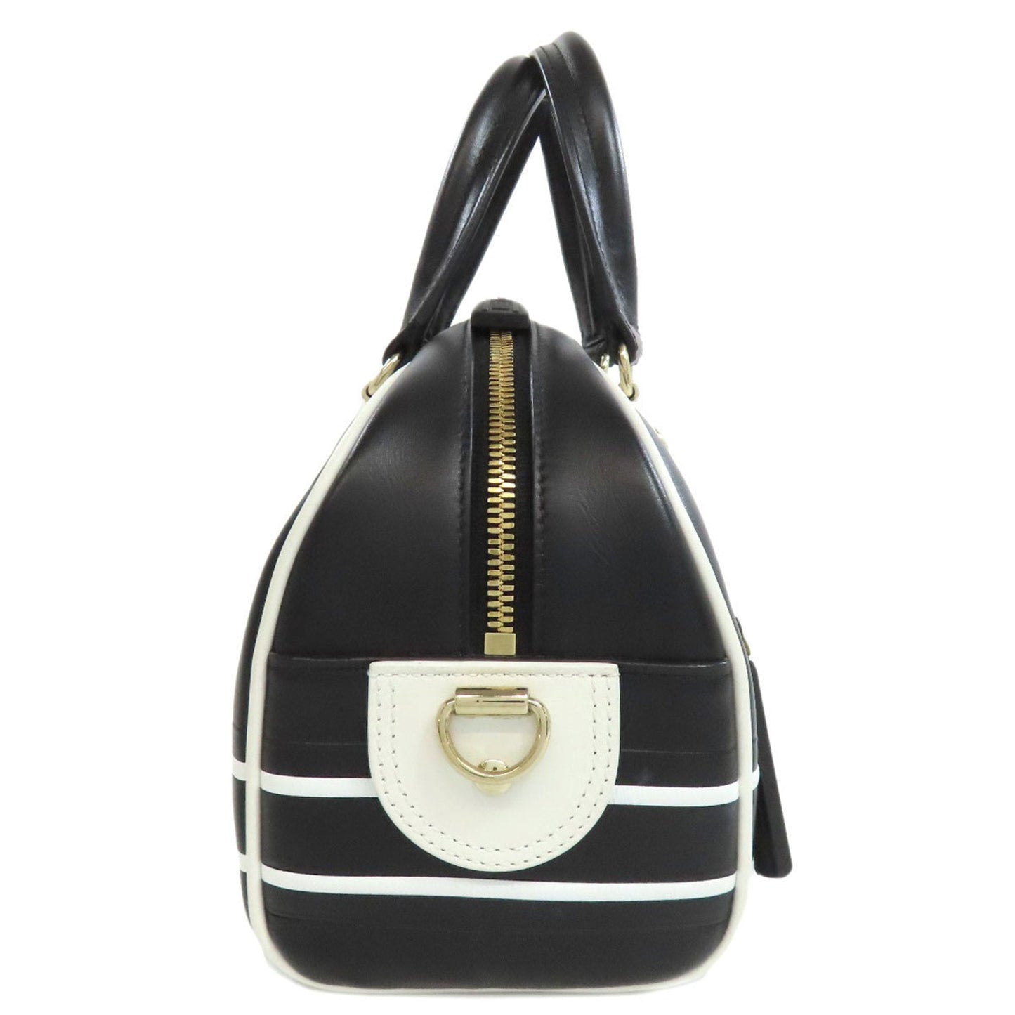 Christian Dior Black White Leather Handbag ()