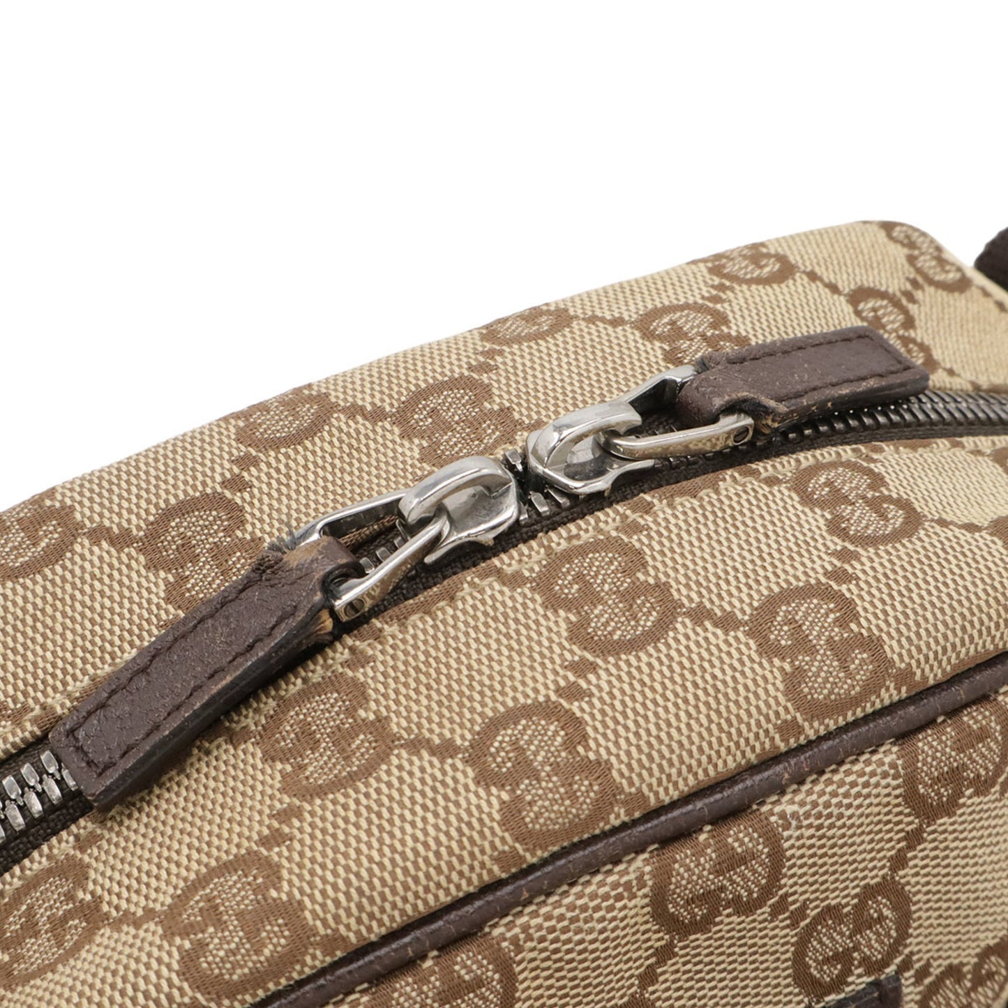 Gucci Beige Brown Dark Brown Khaki Gg Canvas Pochette Shoulder Bag ( )