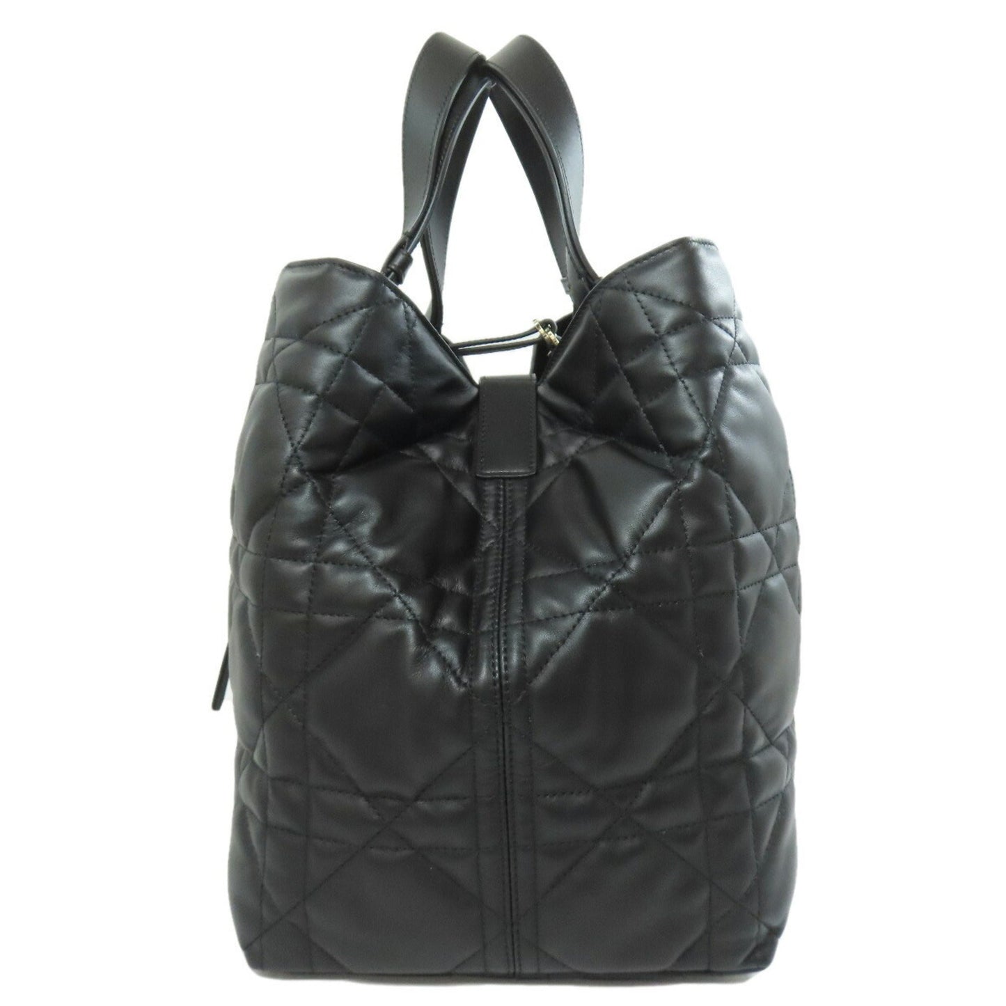 Christian Dior Lady Dior Black Leather Tote Bag ()