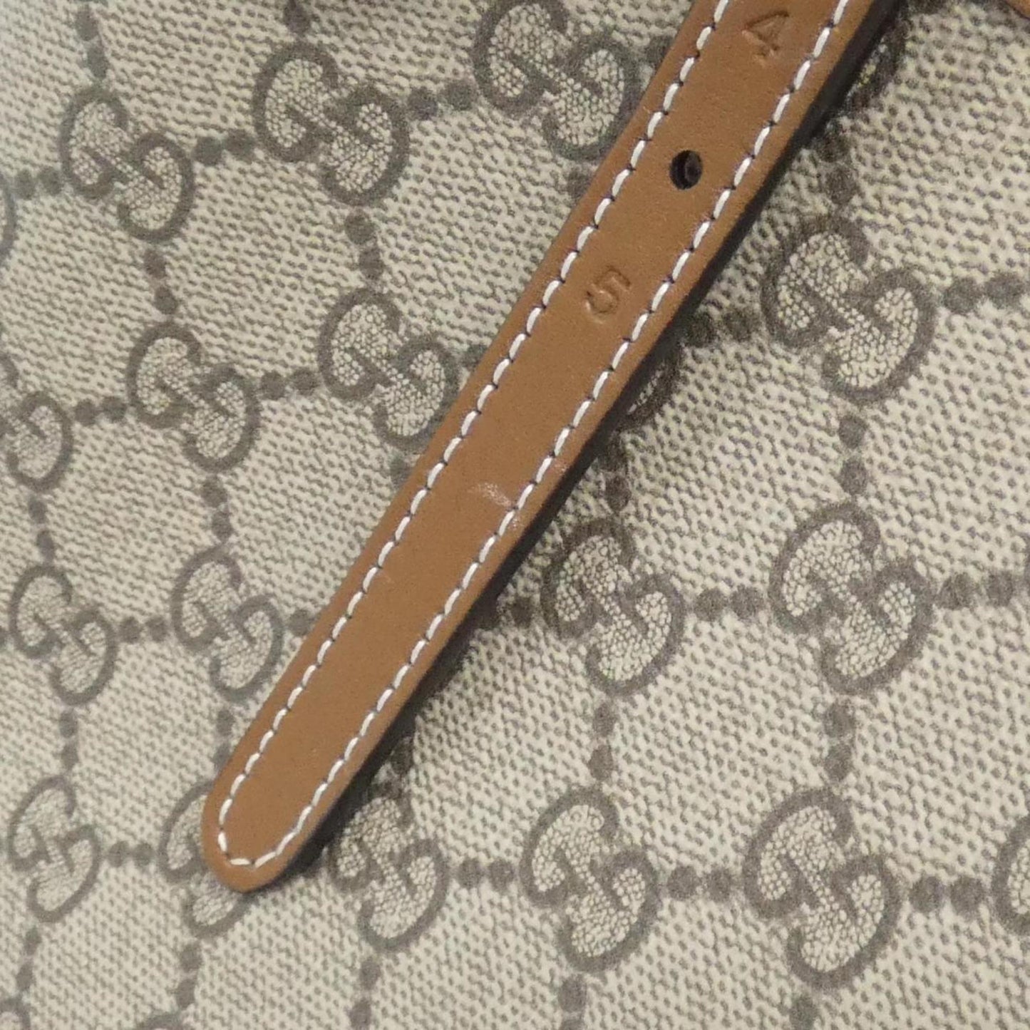 Gucci Beige Dark Brown Fabric Leather Handbag ( )