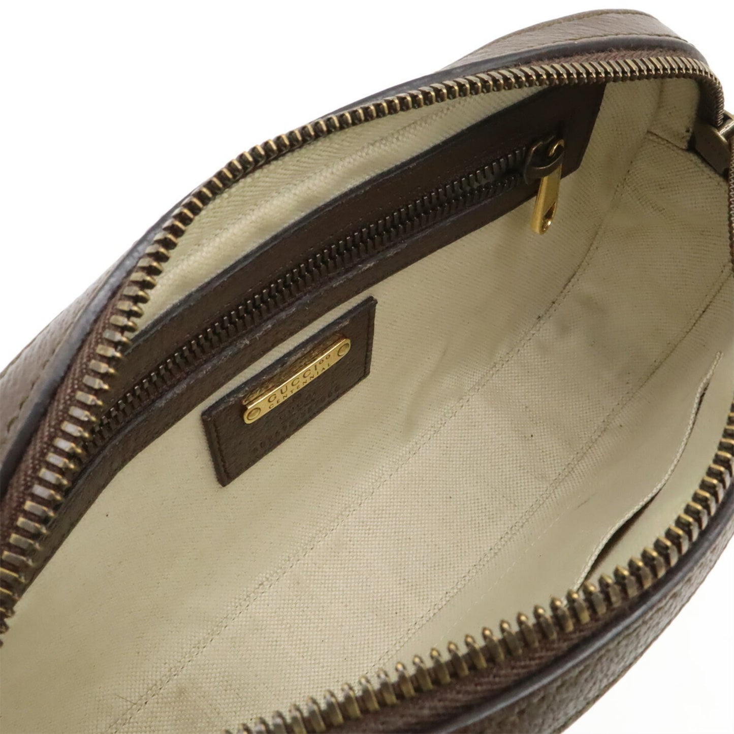 Gucci Brown Green Red Color Yellow Leather Clutch Bag Fanny Pack Sling Bag ( )