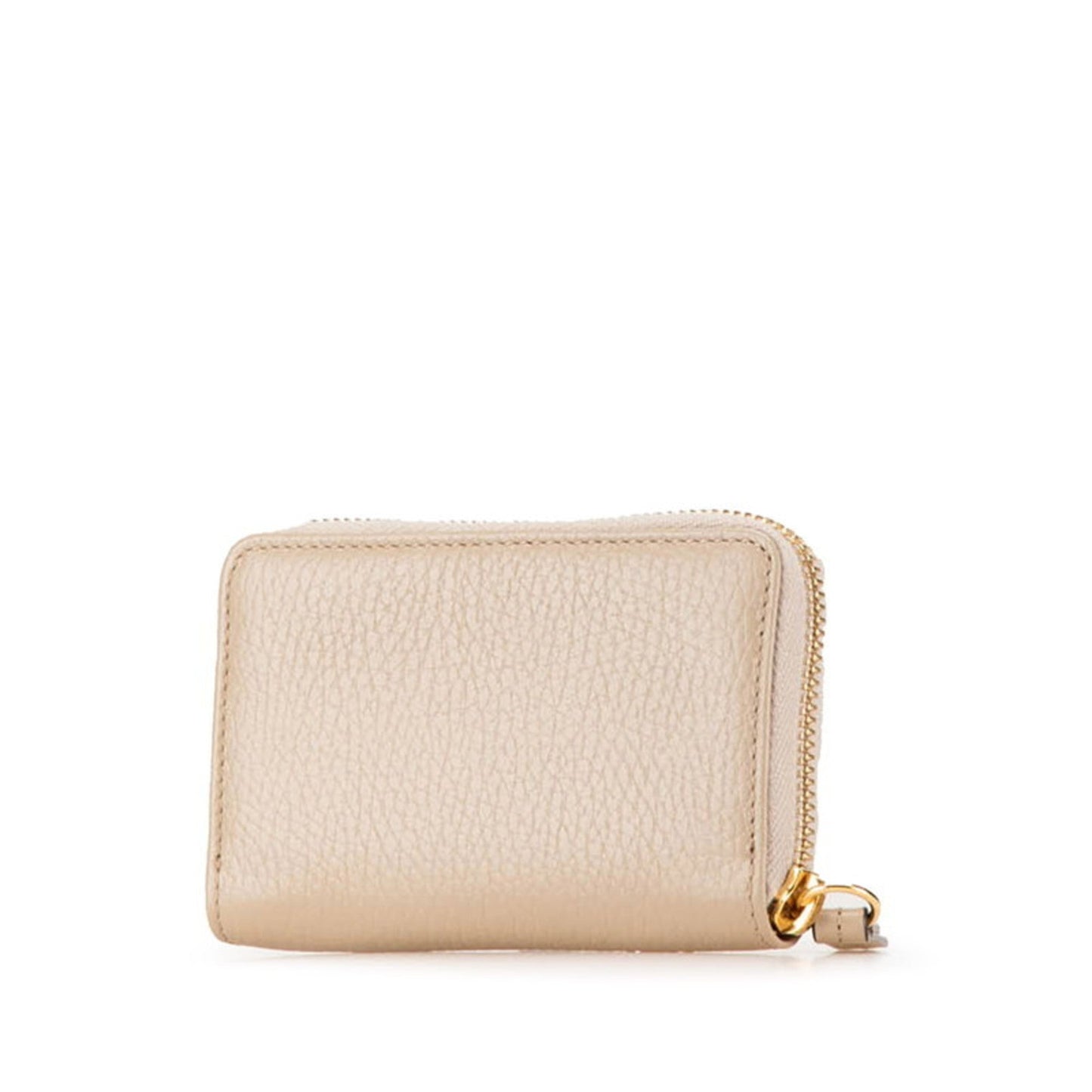 Gucci Gold Beige Leather Coin Purse/Coin Case ( )
