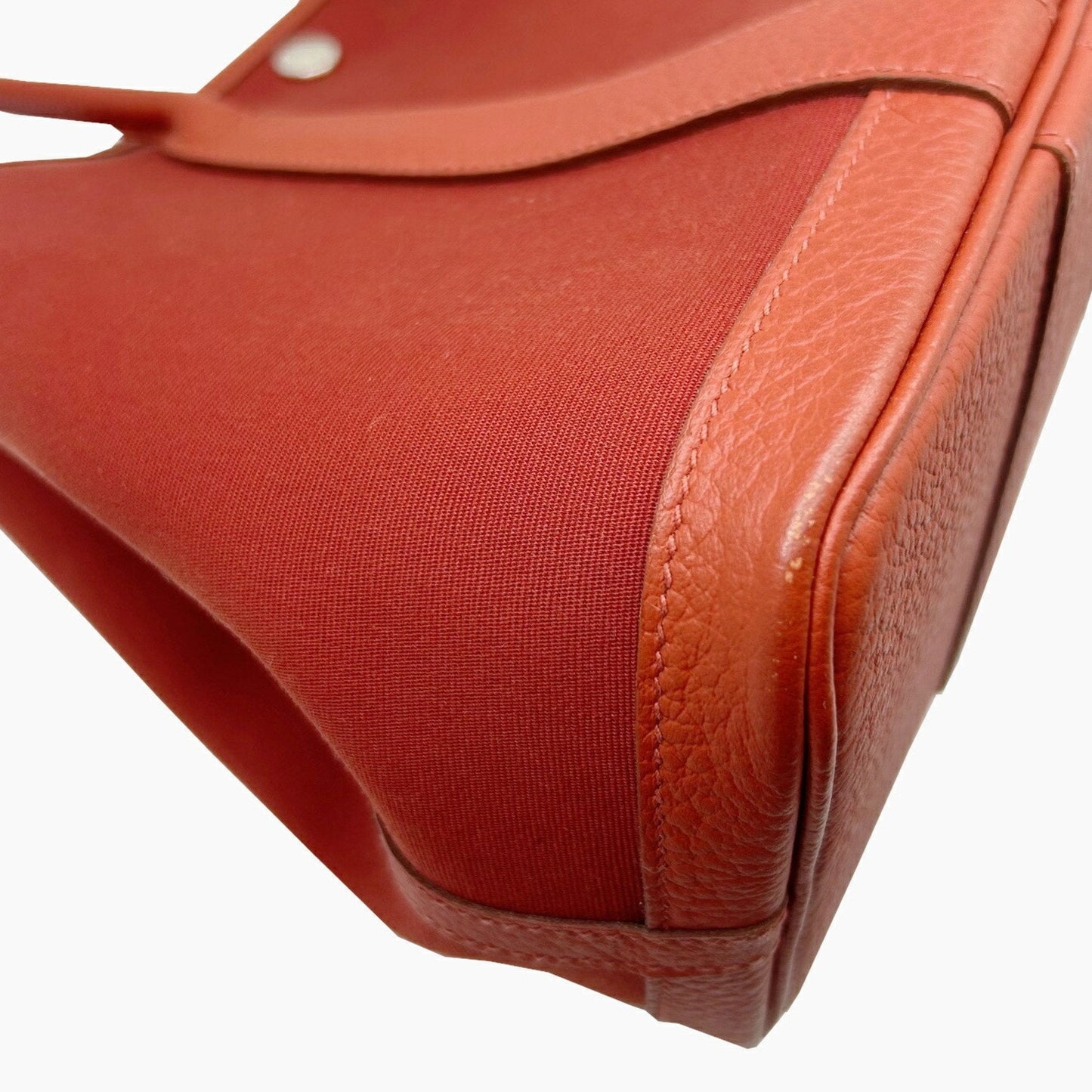 Hermes Red Color Toile H Tote Bag ( )