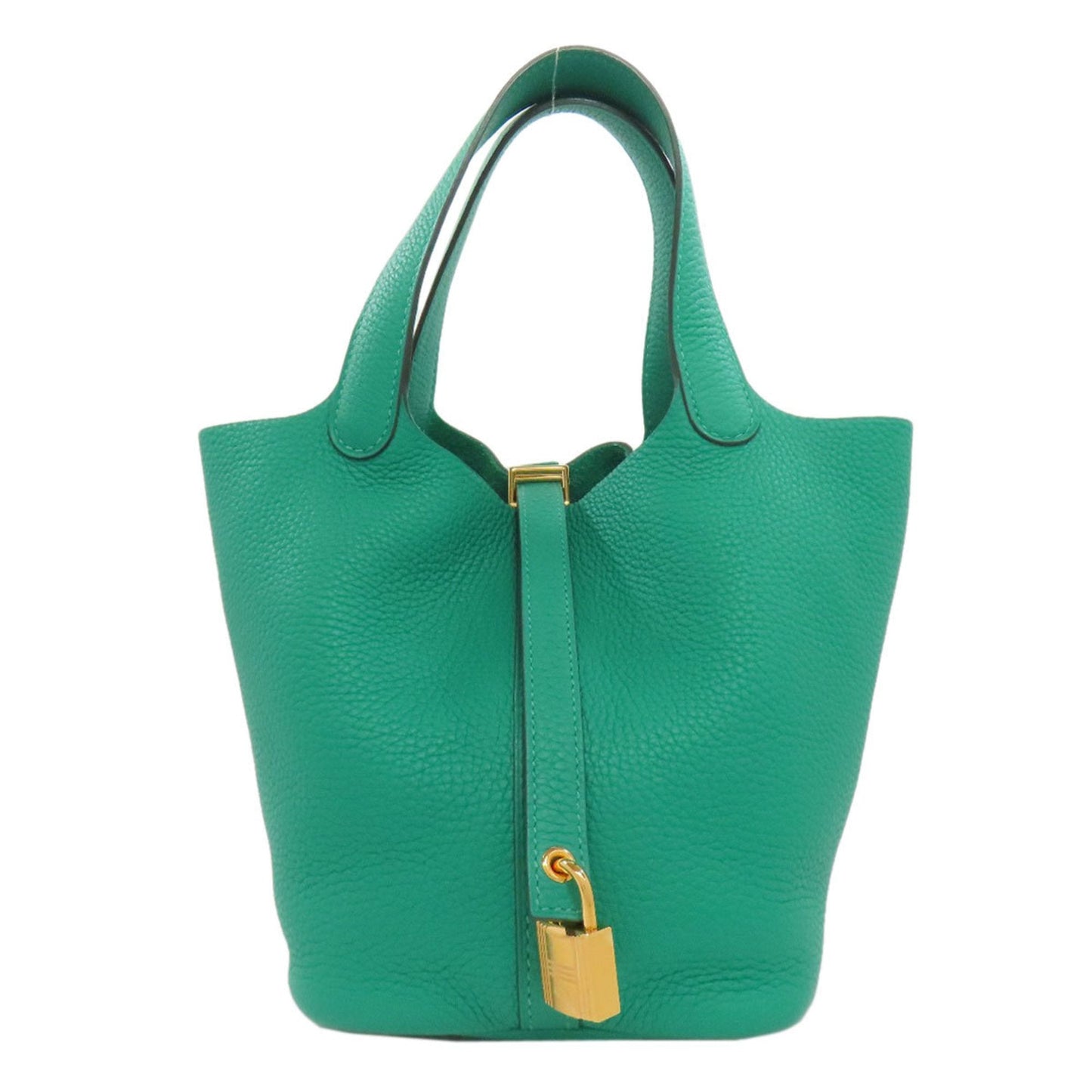 Hermes Green Taurillon Clemence Leather Handbag ( )