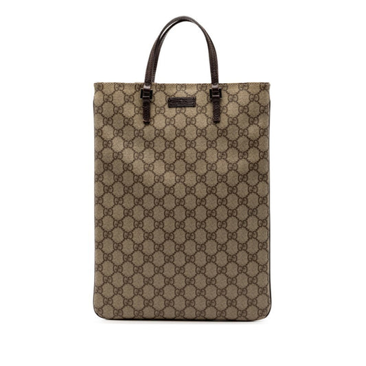 Gucci Beige Brown Pvc Leather Handbag Tote Bag ( )