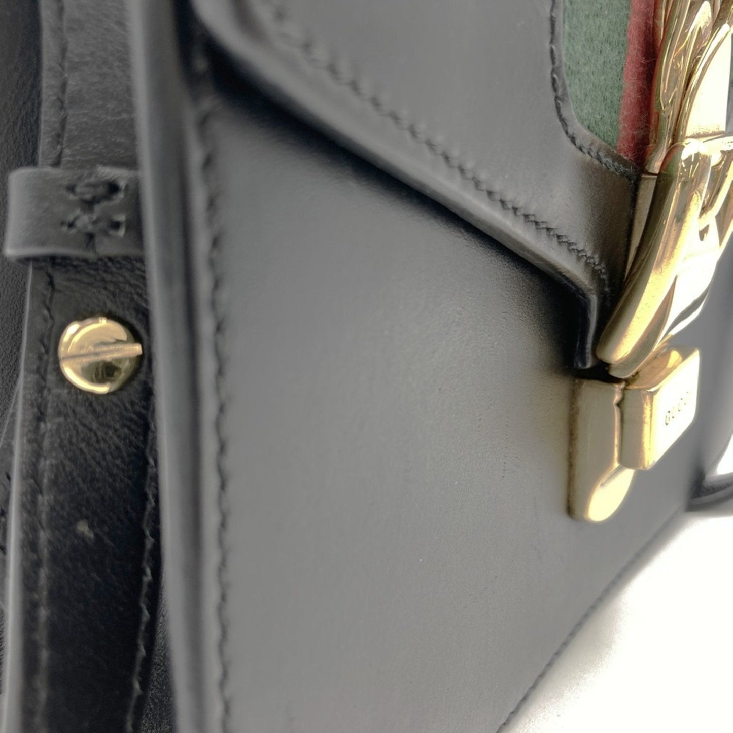 Gucci Sherry Line Black Leather Shoulder Bag ( )