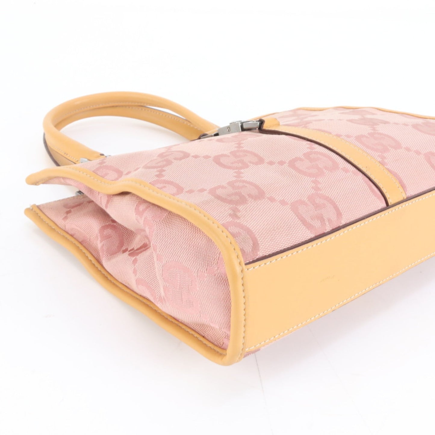 Gucci Pink Leather Canvas Handbag ( )
