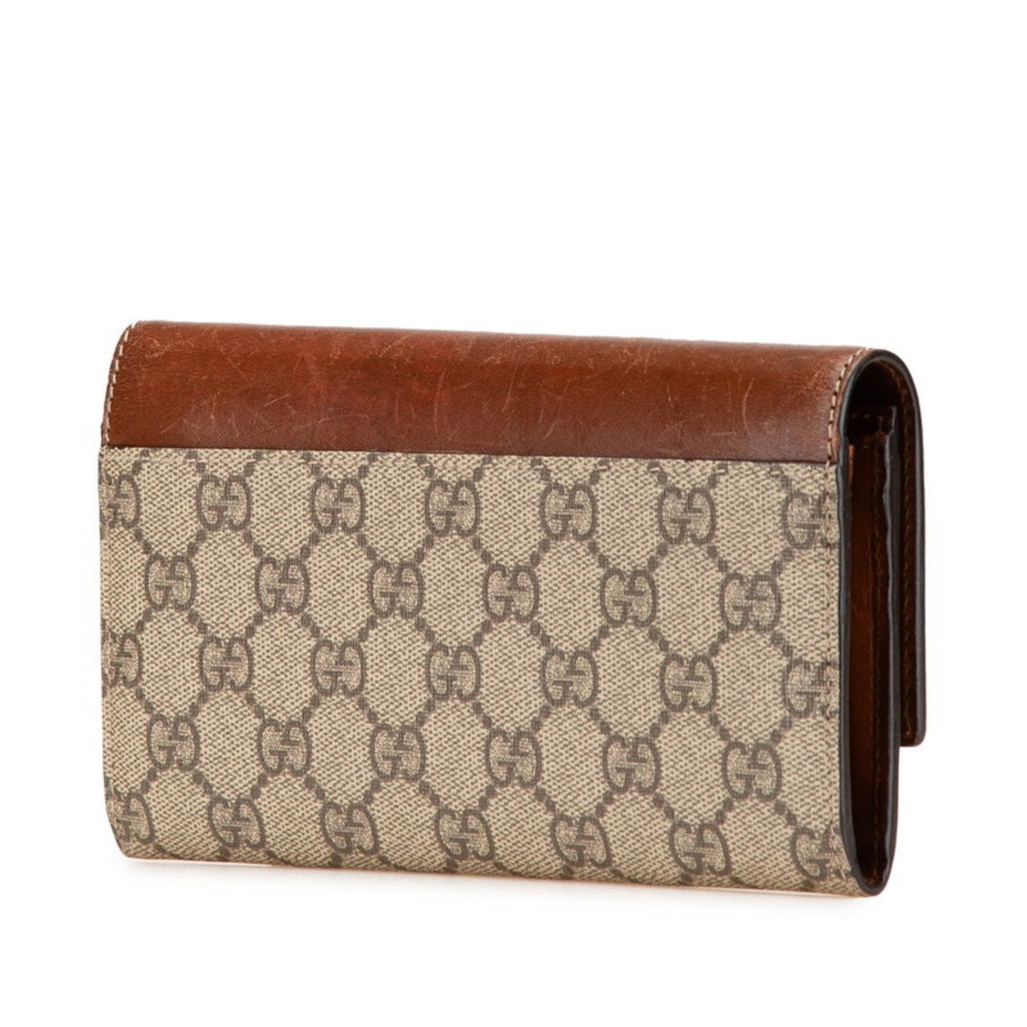 Gucci Beige Brown Pvc Leather Long Wallet (Bi-Fold) ( )