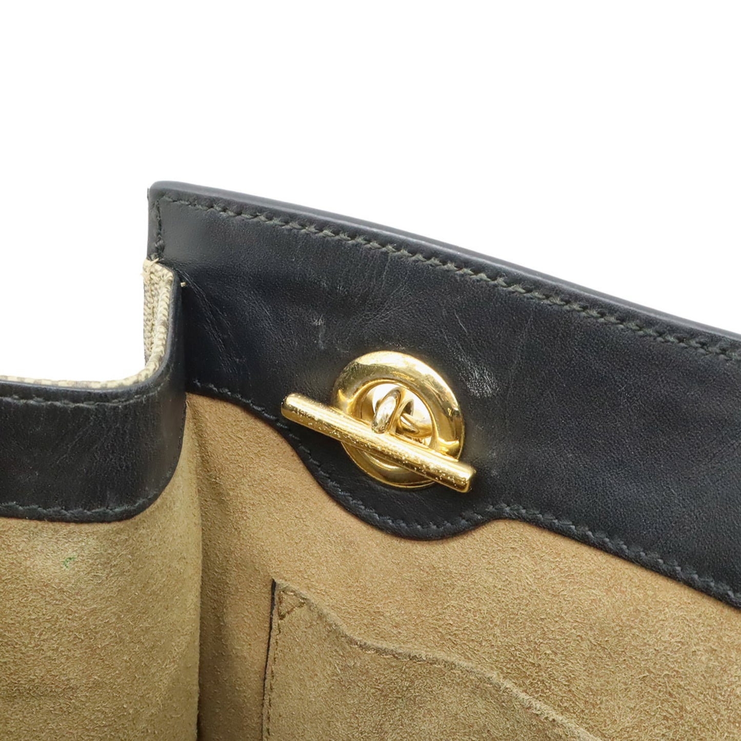 Gucci Padlock Beige Black Gg Supreme Shoulder Bag ( )