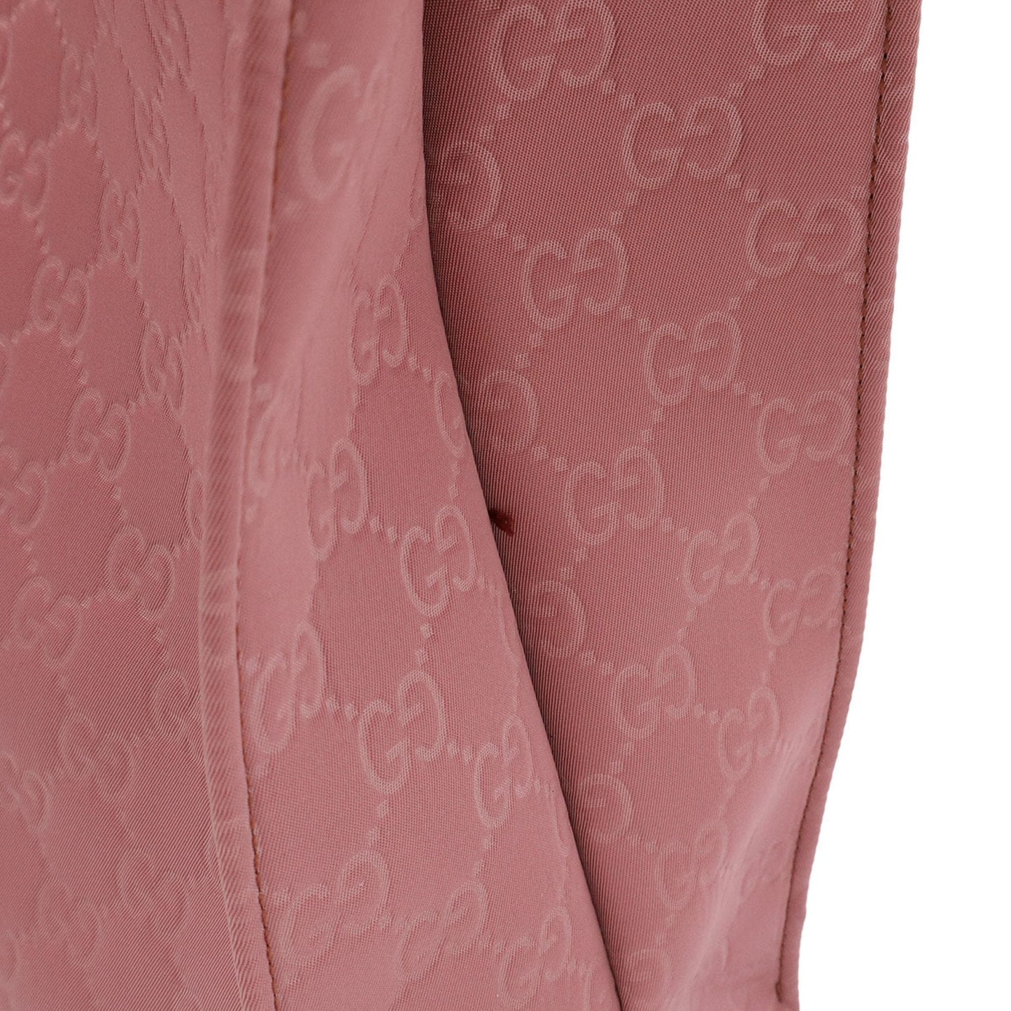 Gucci Dark Brown Pink Nylon Leather Handbag Shoulder Bag Tote Bag ( )