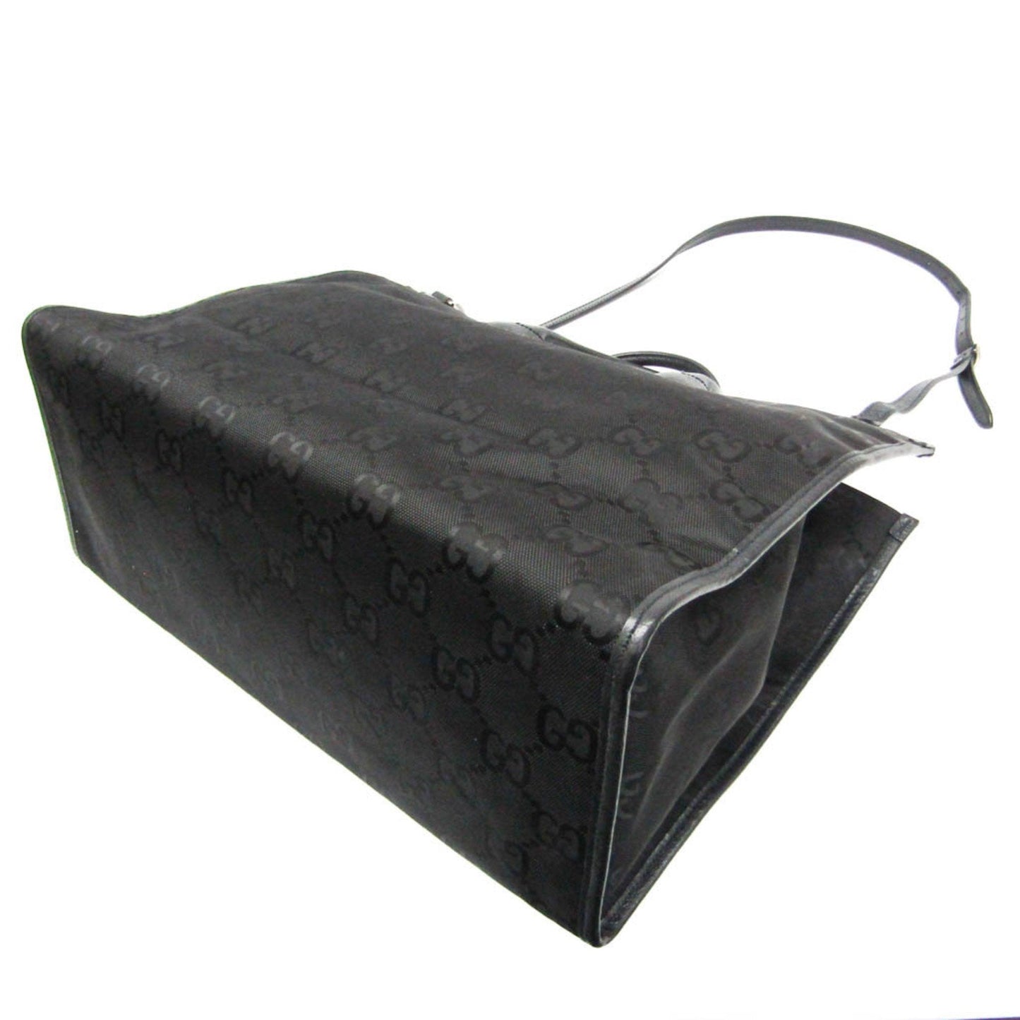 Gucci Black Nylon Canvas Leather Handbag Shoulder Bag ( )