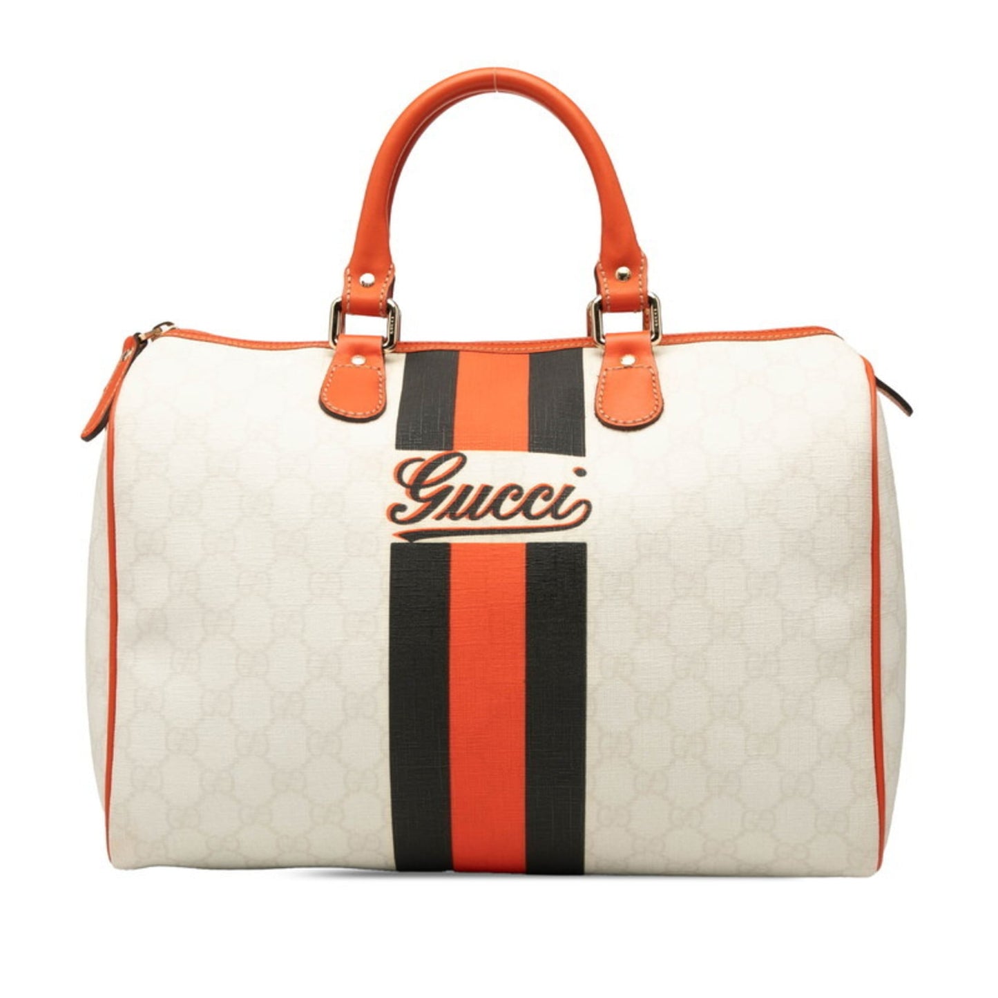 Gucci Black Orange White Pvc Leather Handbag ( )
