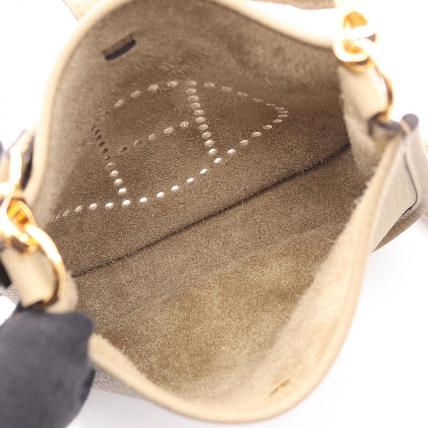 Hermes Mini Beige Taurillon Clemence Leather Shoulder Bag ( )