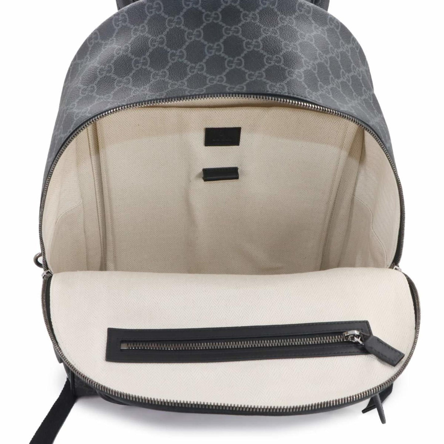 Gucci Black Fabric Leather Backpack ( )