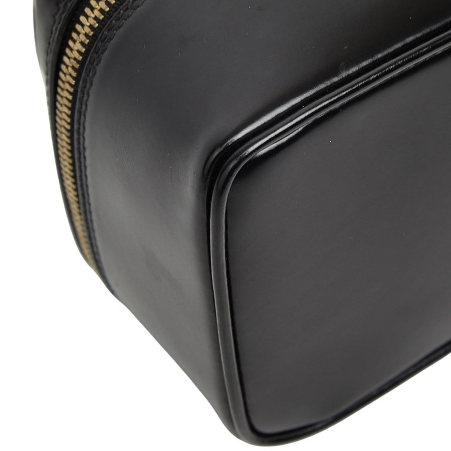 Gucci Black Leather Handbag Vanity Bag ( )