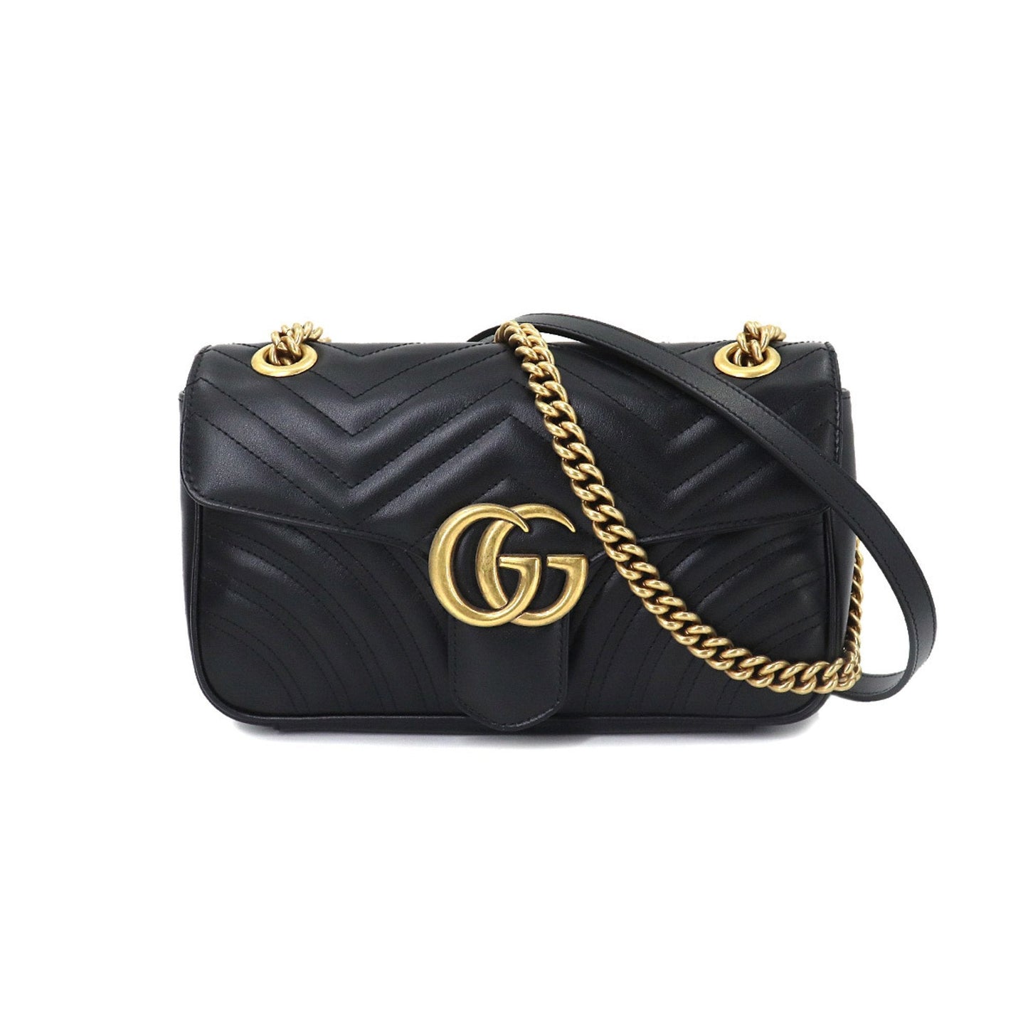 Gucci GG Marmont Black Leather Quilted Shoulder Bag Style 3