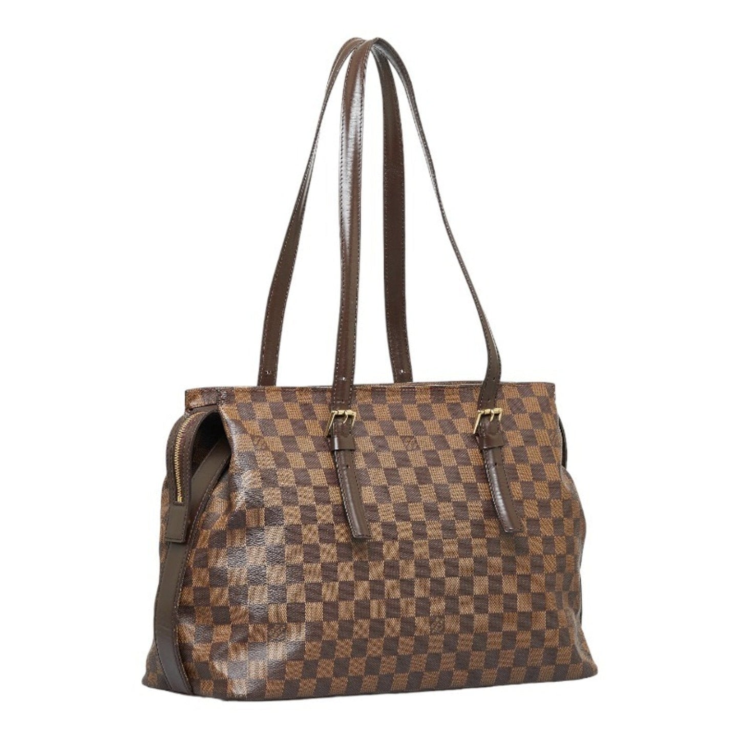 LOUIS VUITTON Damier Chelsea Tote Bag Shoulder Brown PVC Leather Ladies