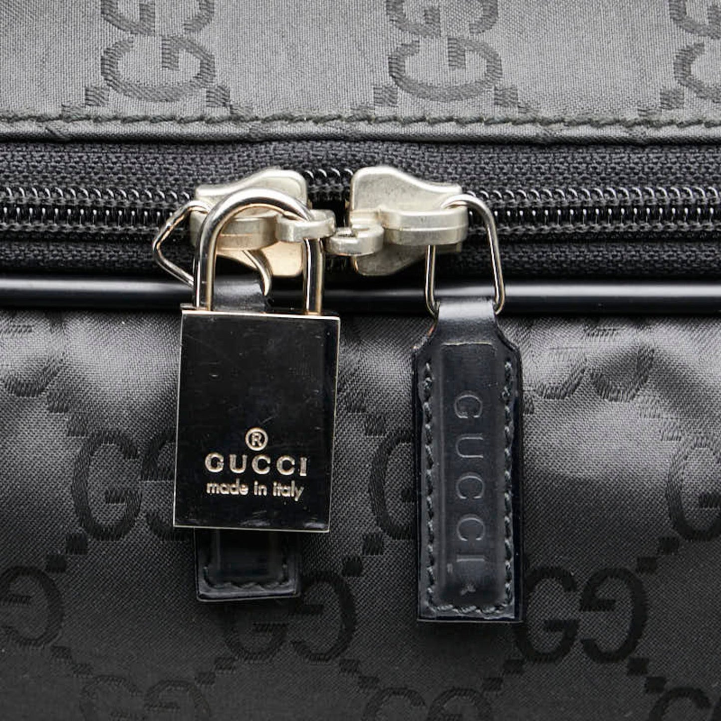 Gucci Black Nylon Leather Boston Bag ( )