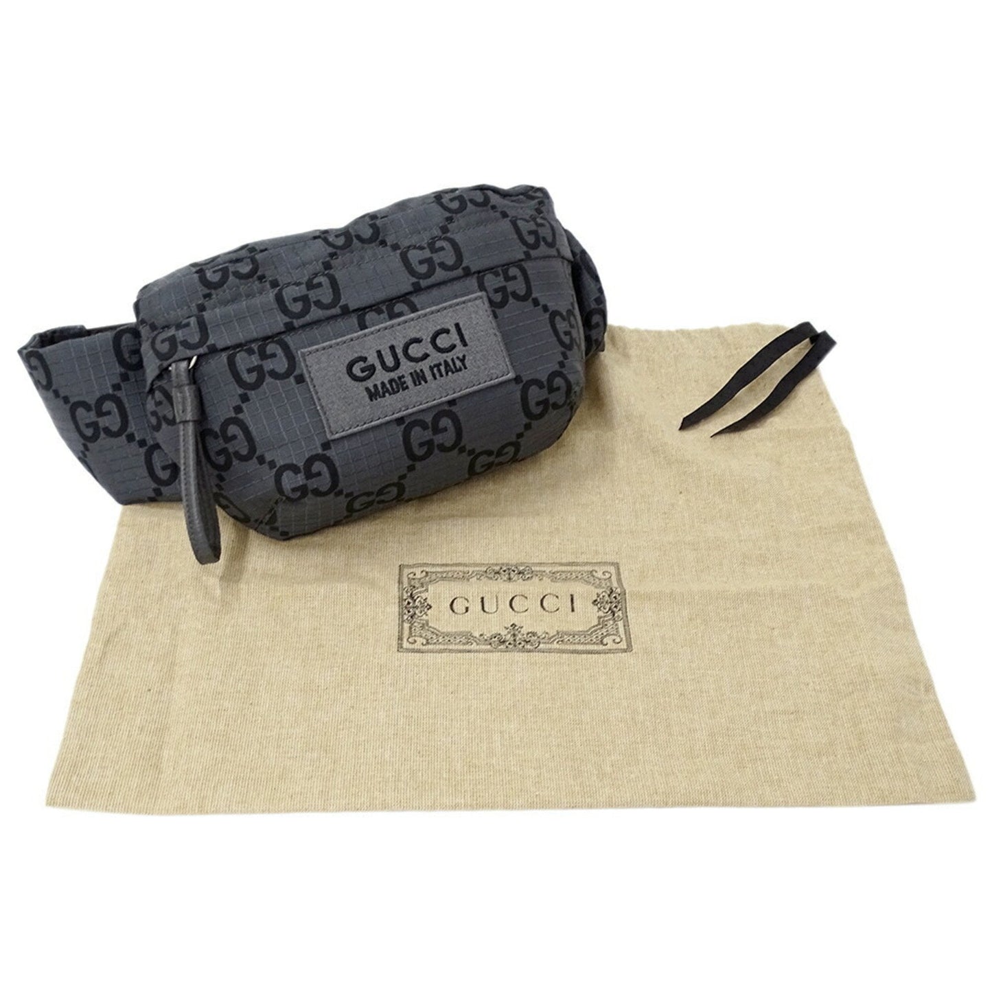 Gucci Black Gray Polyester Sling Bag ( )