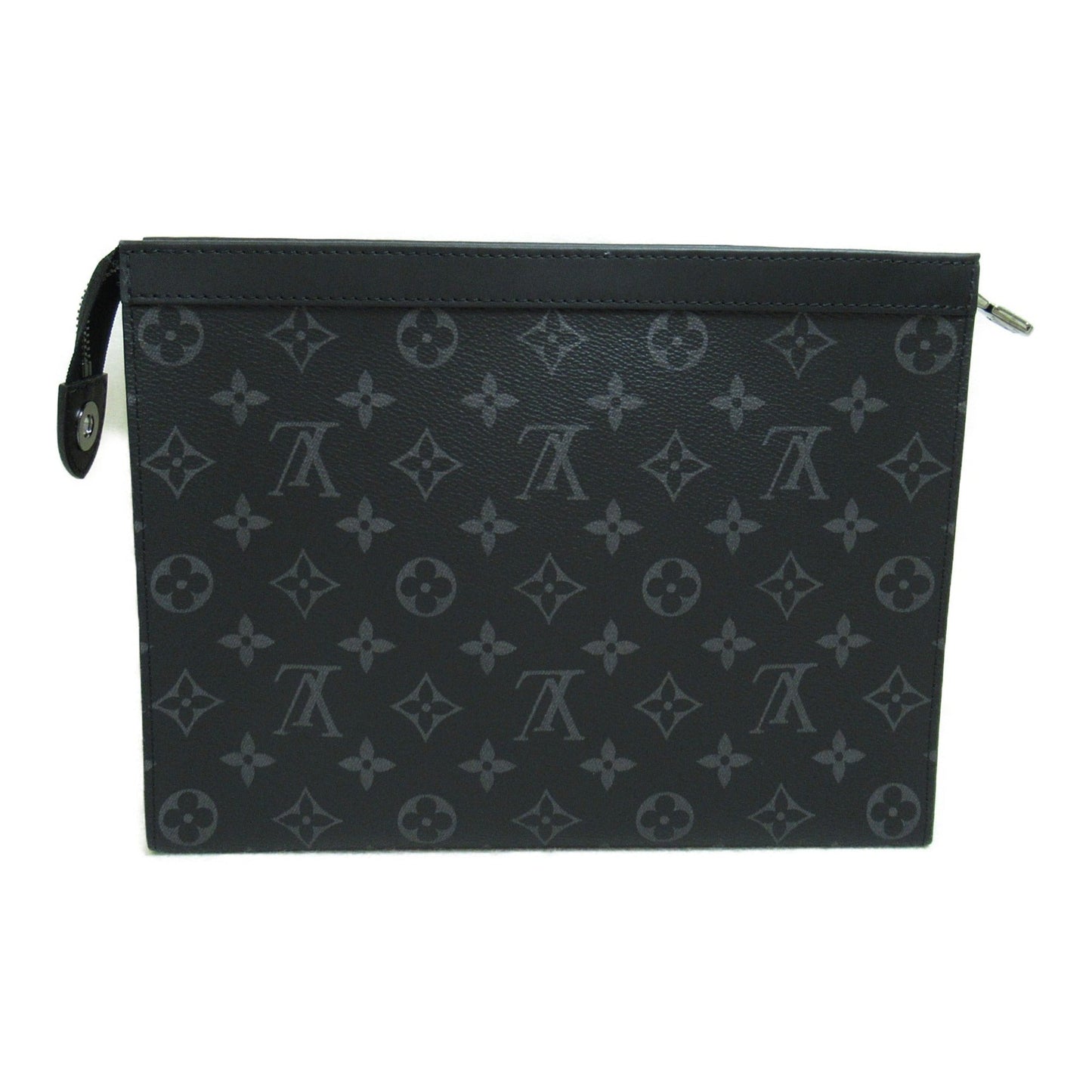 LOUIS VUITTON Pochette Voyage MM Black Monogram eclipse PVC coated canvas Clutch