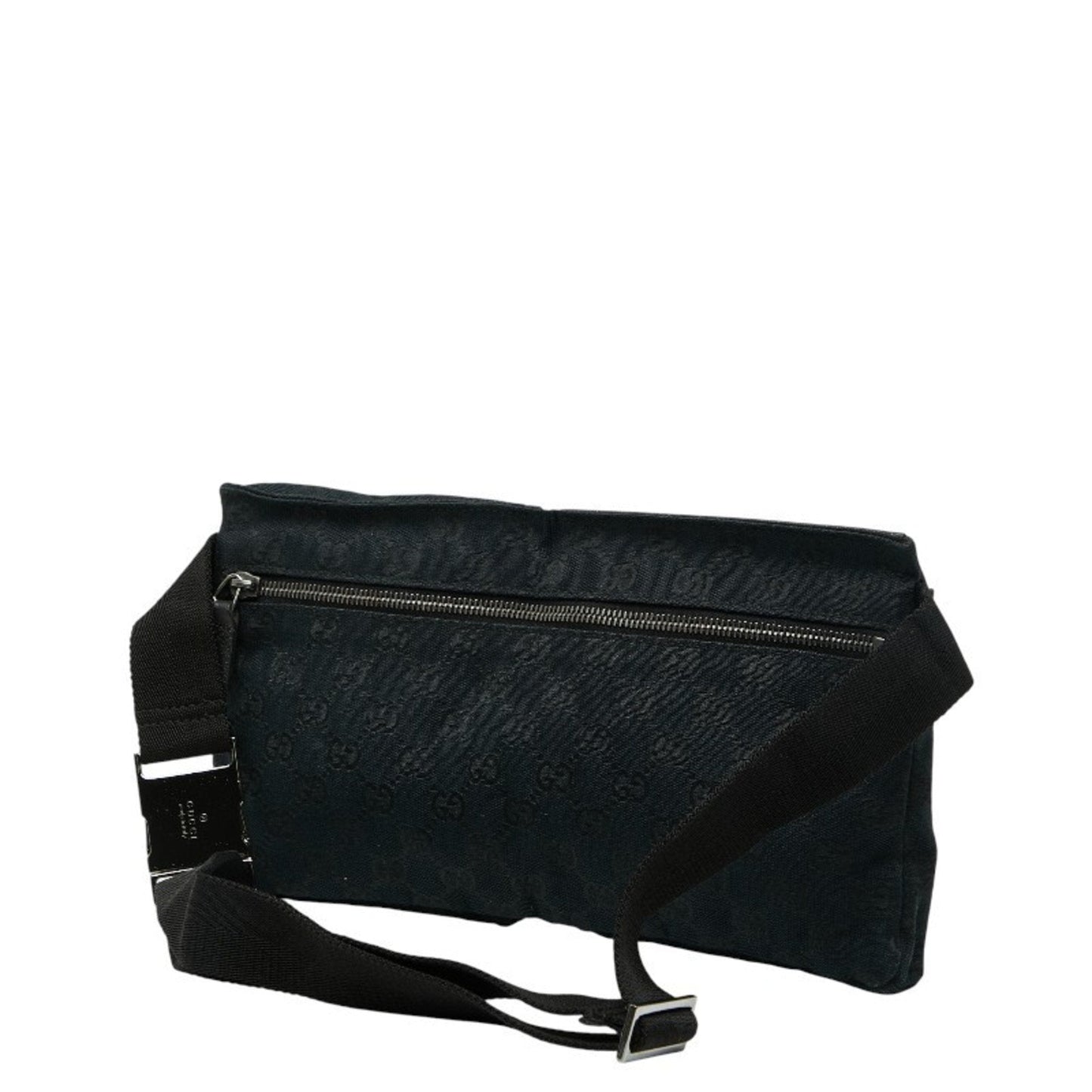 Gucci Black Canvas Leather Fanny Pack Shoulder Bag ( )