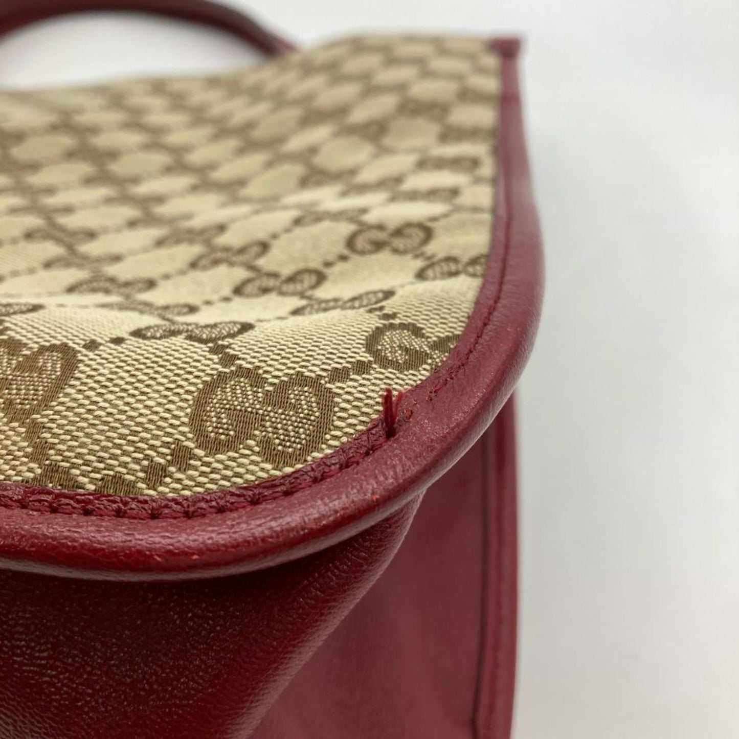 Gucci Beige Gg Canvas Leather Tote Bag ( )